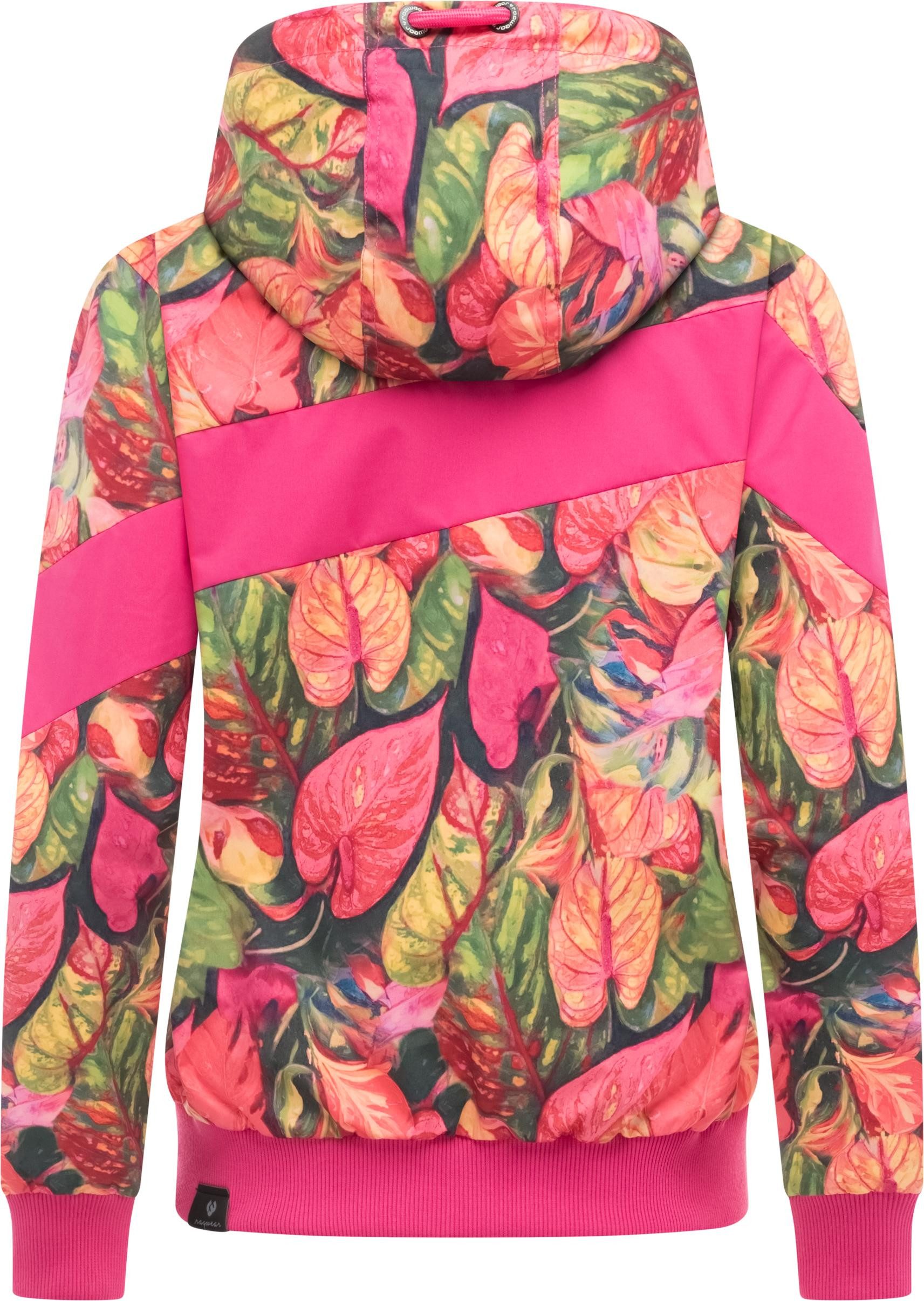 Ragwear Outdoorjacke Nuggie Block Flower modische Damen Freizeitjacke mit floralem Print