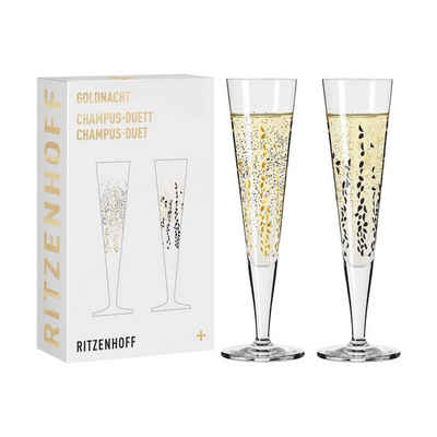 Ritzenhoff Champagnerglas Goldnacht Бокалы для шампанского 205 ml 2er Set, Kristallglas