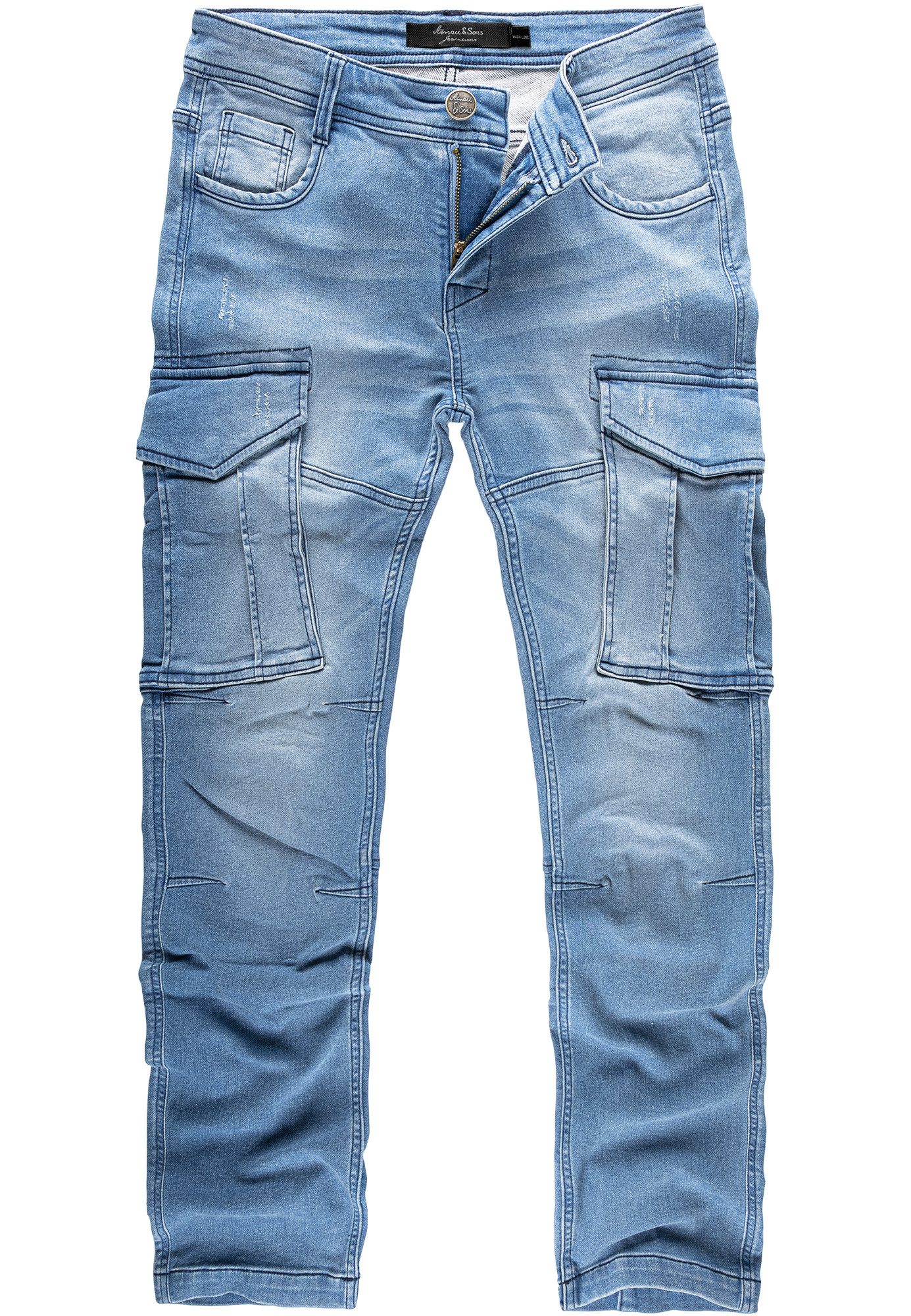 Amaci&Sons Cargojeans LINNDALE Sweathose im Denim günstig online kaufen