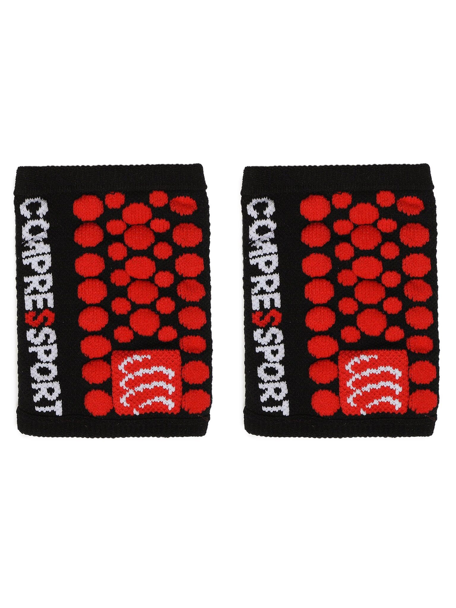 Compressport Handbandage Gelenkband Sweatbands 3D.Dots WSTV2 Black/Red D-T