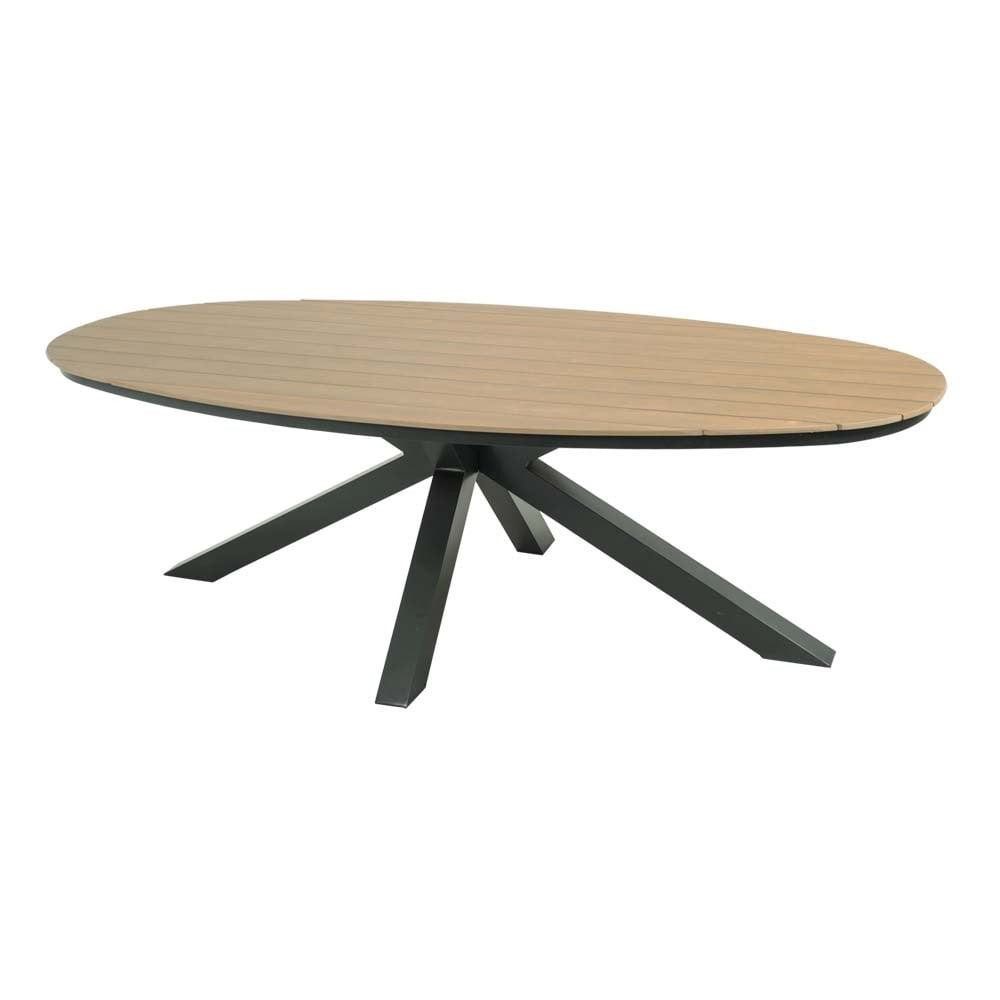 Natur24 Esstisch Arezzo Esstisch 240 x 113 x 74 cm Aluminium Polyethylen Anthrazit