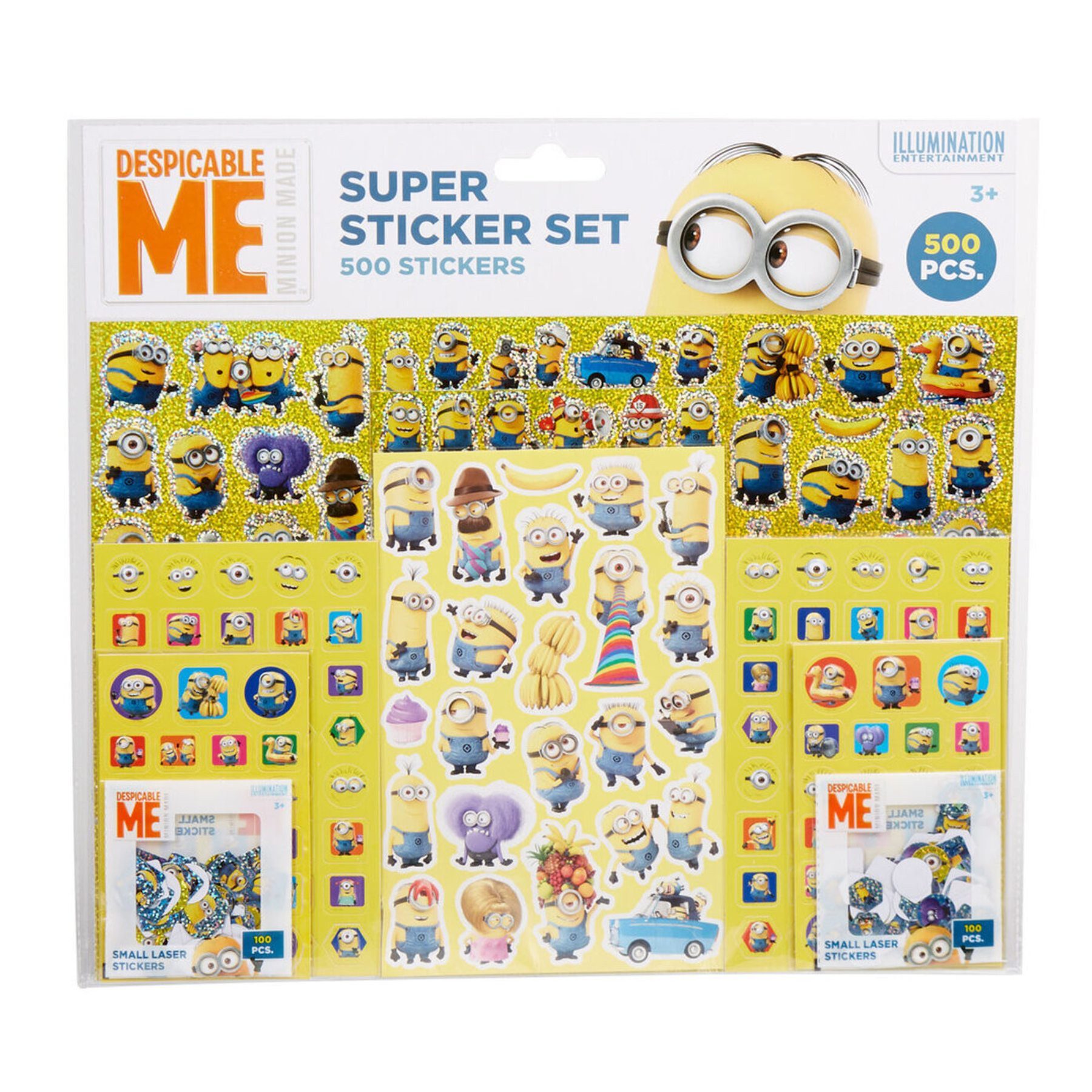 Minions Sticker Set 500 Stück Mehrfarbig Aufkleber Kinder Basteln Deko, (Set 500-tlg)