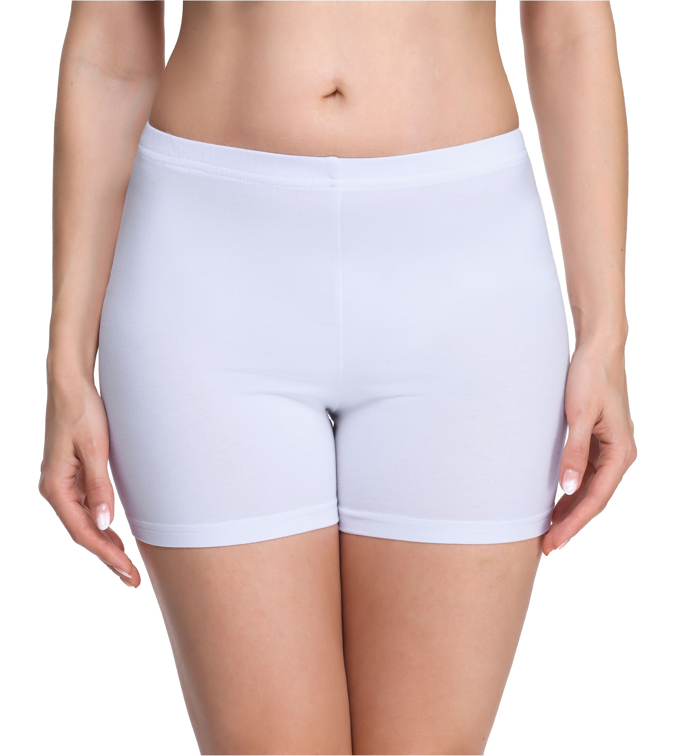 Merry Style Leggings Damen Shorts Radlerhose Unterhose Hotpants Boxershorts MS10-283 (1-tlg) elastischer Bund Weiß