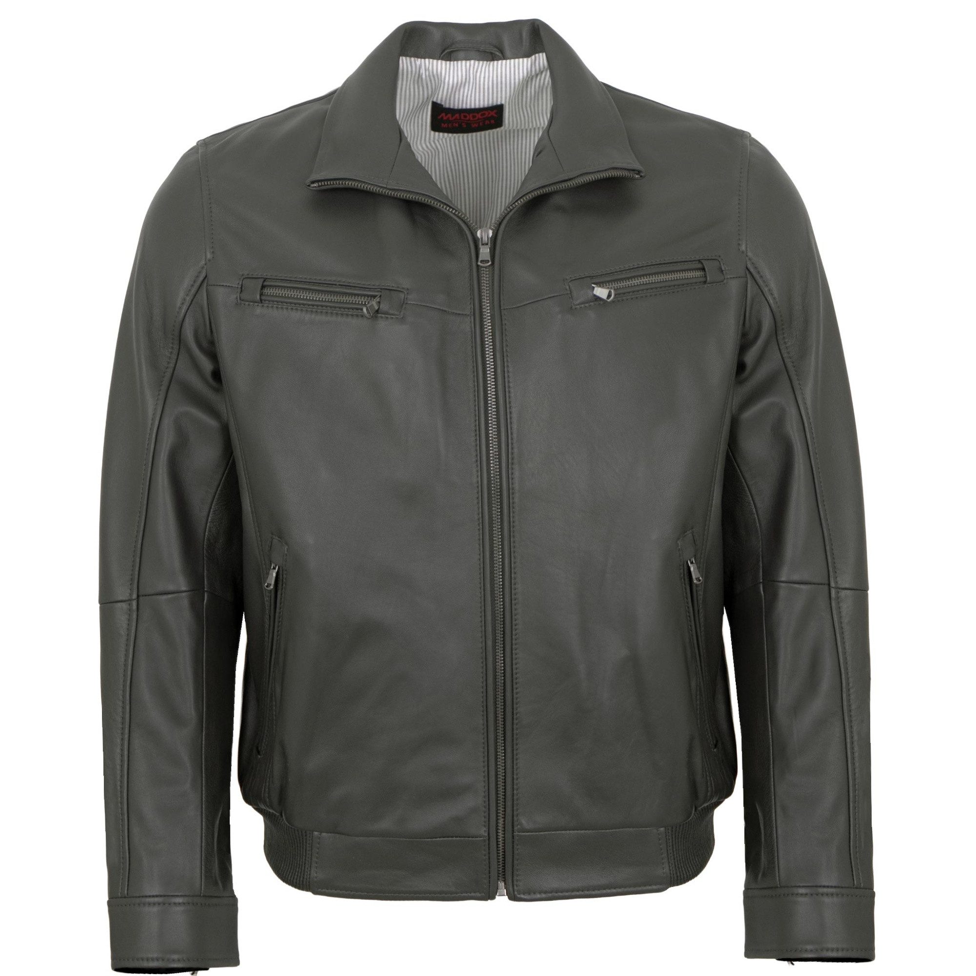 Maddox Lederjacke MAD46 MADDOX - Herren Lederjacke Blouson Lammnappa grau