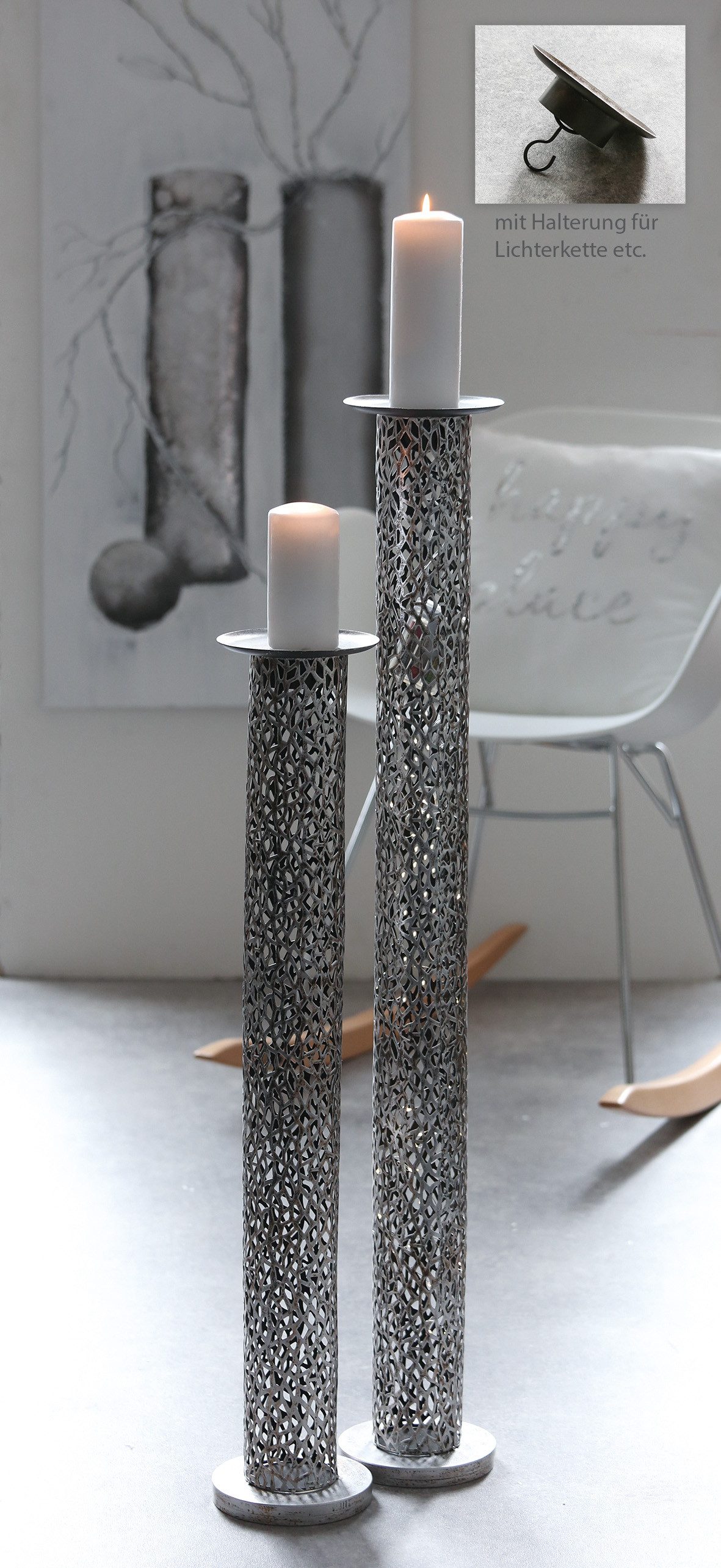 Casablanca by Gilde Kerzenständer Kerzenleuchter Purley, Ø ca. 15 cm (1 St) günstig online kaufen