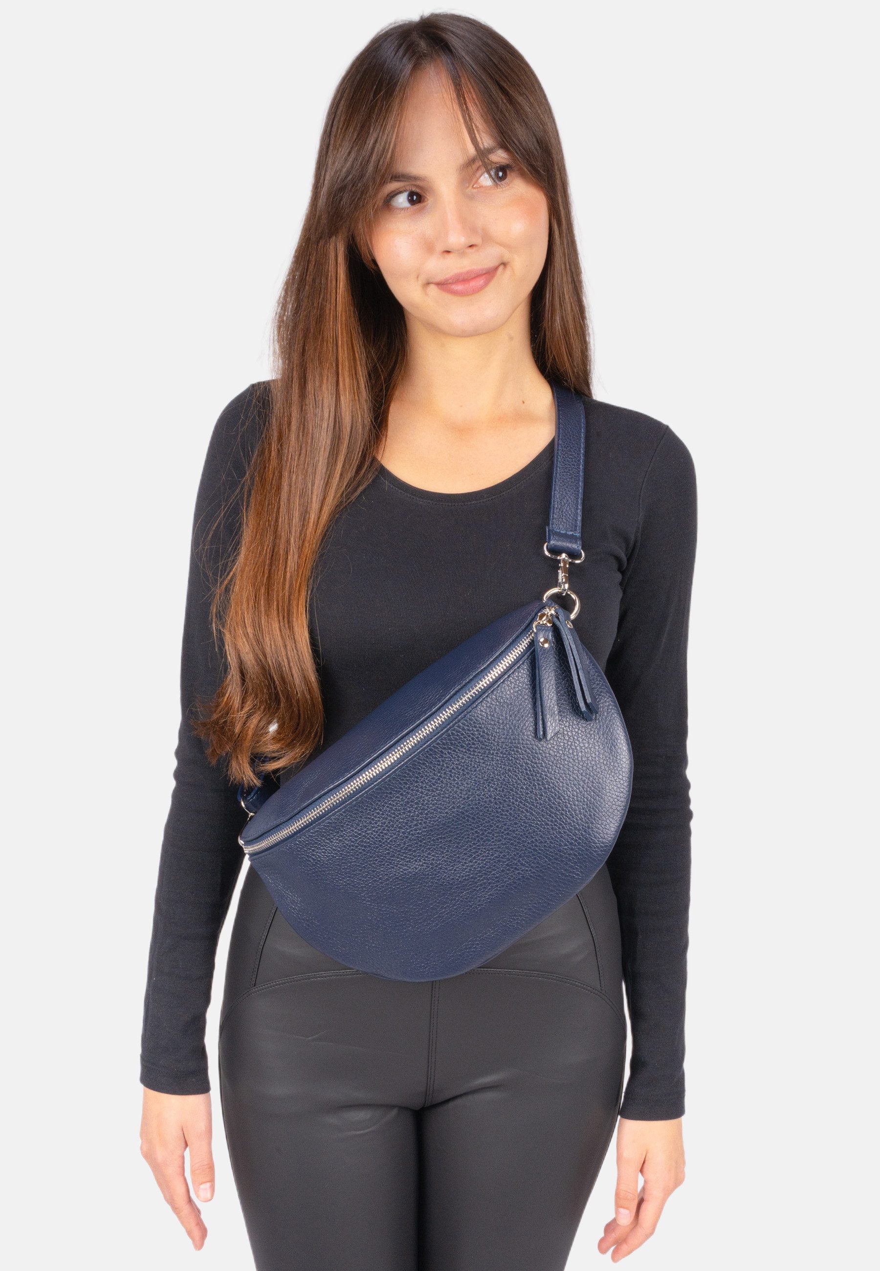 Seasons of April Gürteltasche Crossbody Bag Jaime (1-tlg), Große Schultertasche Umhängetasche aus 100% Leder mit breitem Gurt