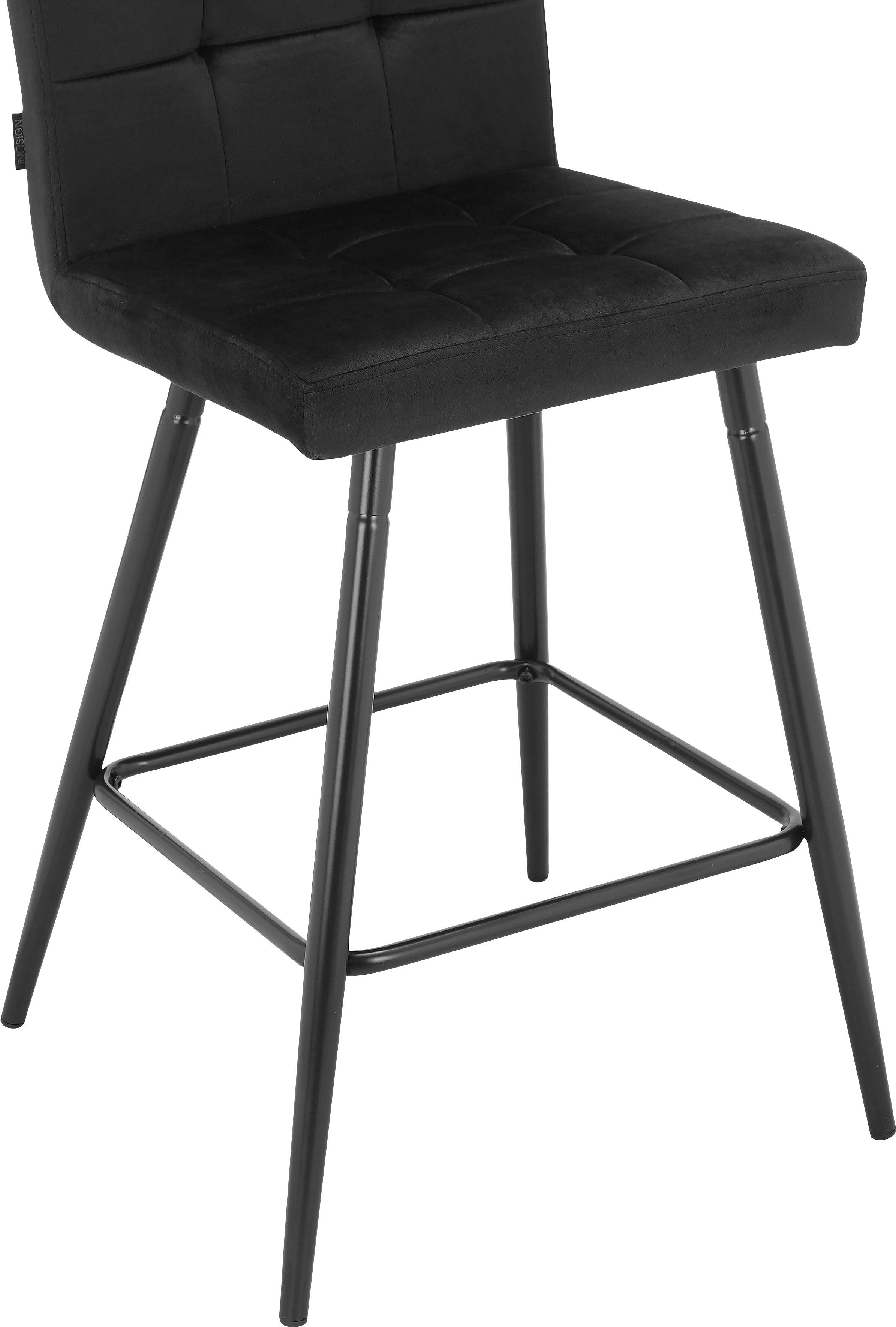 (2 Barhocker und 66,5cm Sitzhöhe im schwarz erhältlich, | St), mit gepolstert, Rücken Set 2er Kerim schwarz Sitz INOSIGN