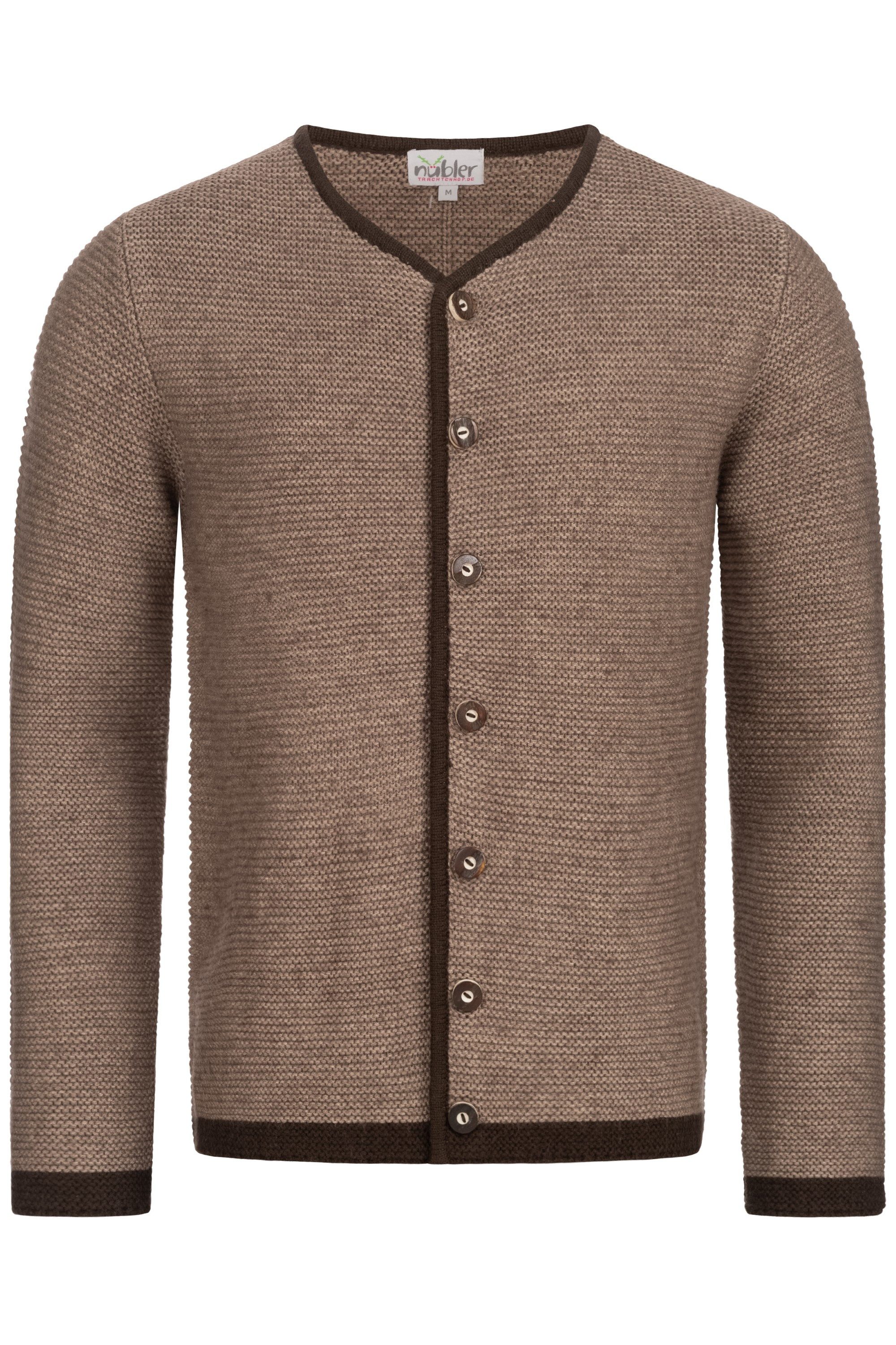 Nübler Trachtenstrickjacke Trachtenstrickjacke Langarm Ignaz in braun von Nübler, Trachtenmode