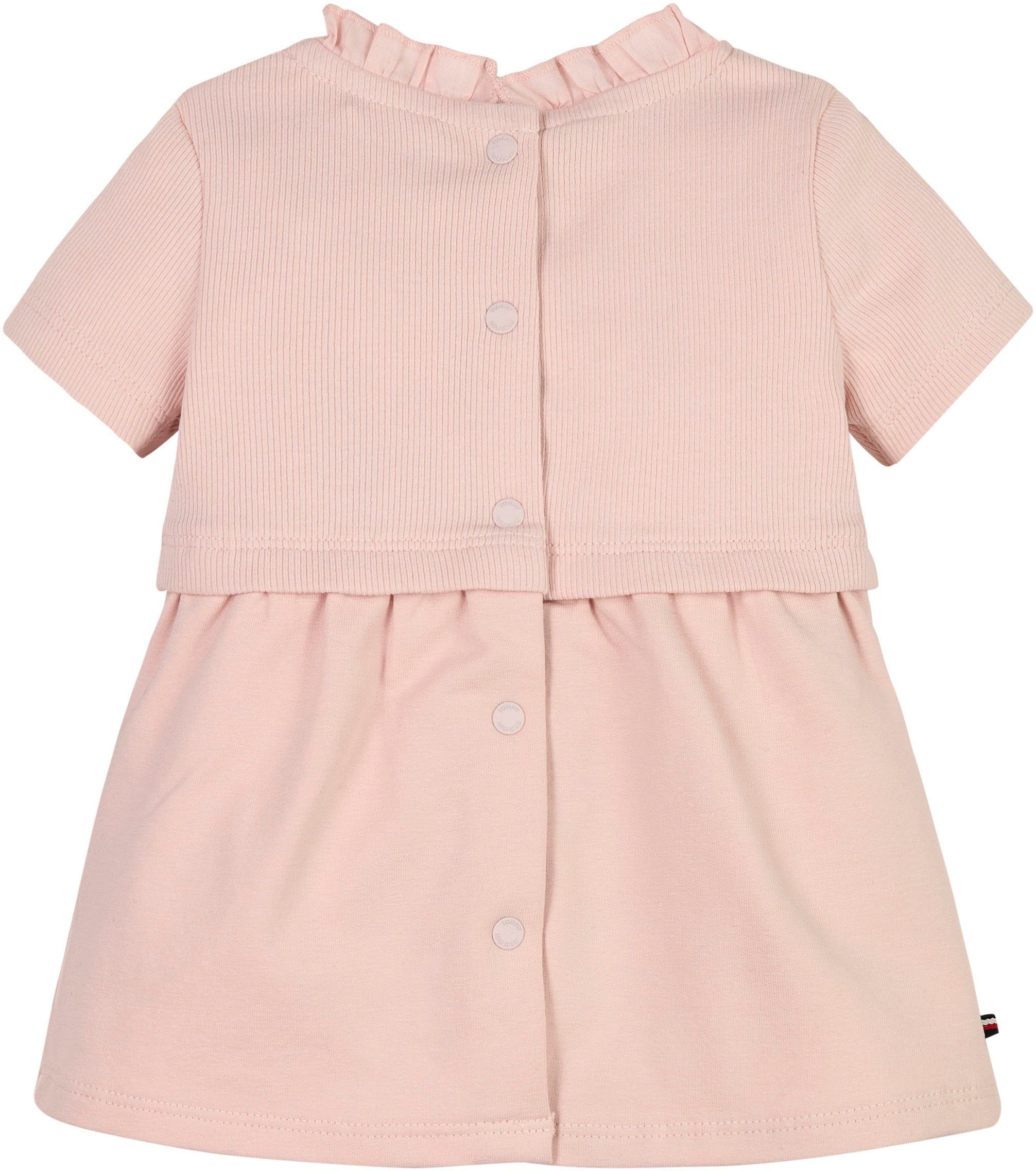 Tommy Whimsy DRESS S/S Hilfiger mit BABY Pink Jerseykleid FLAG Rippenstrick