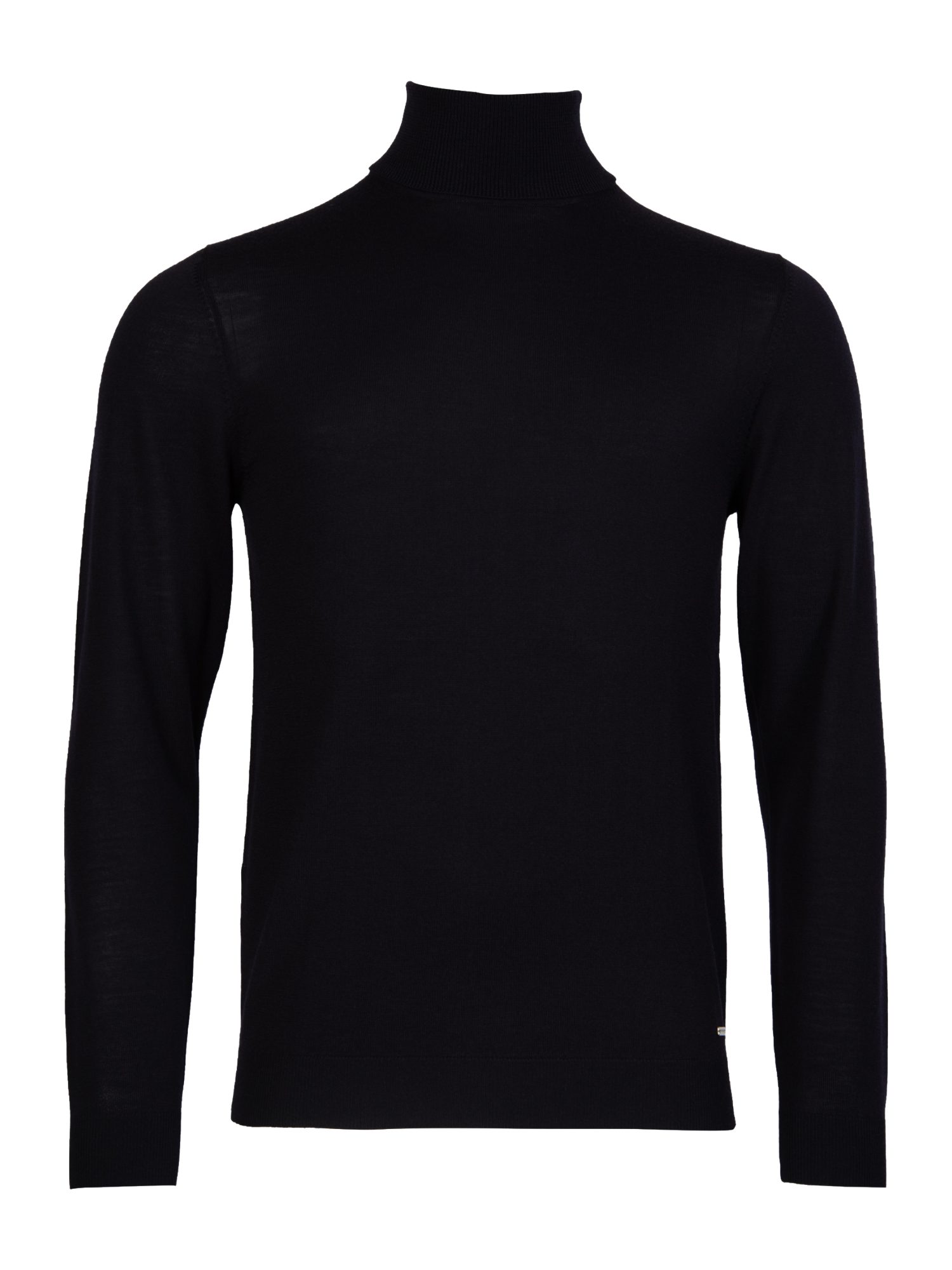 Roy Robson Strickpullover blau,Casual,Wolle,Unifarben,Stehkragen,Lang,Regular Fit