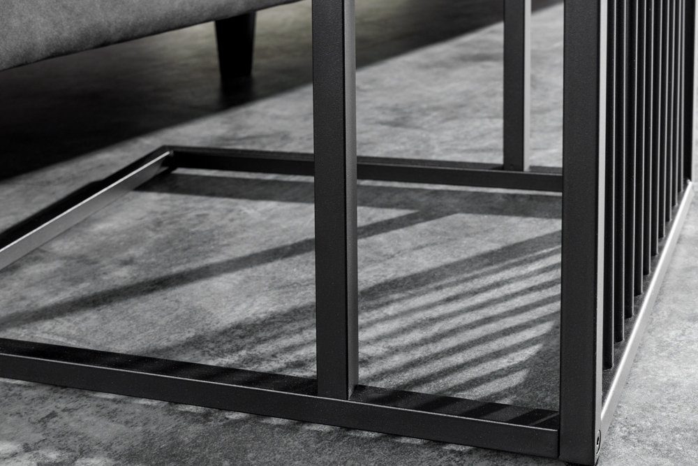Wohnzimmer Design 1-St), Industrial Metall · riess-ambiente schwarz ARCHITECTURE | 65cm Marmor-Optik Laptoptisch (Einzelartikel, · · schwarz · Beistelltisch schwarz