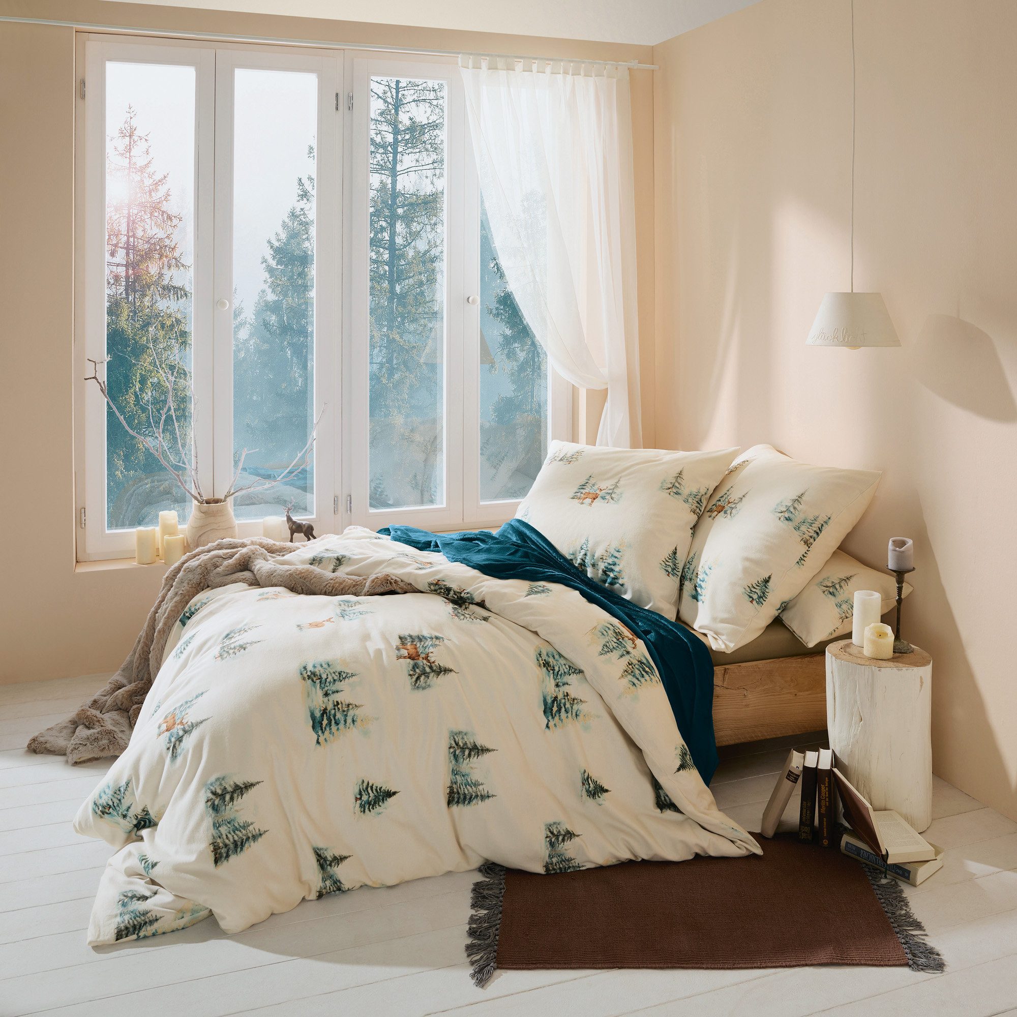 REDBEST Bettwäsche Bettwäsche, Biber, Flanell Tiermotive: Rehe günstig online kaufen