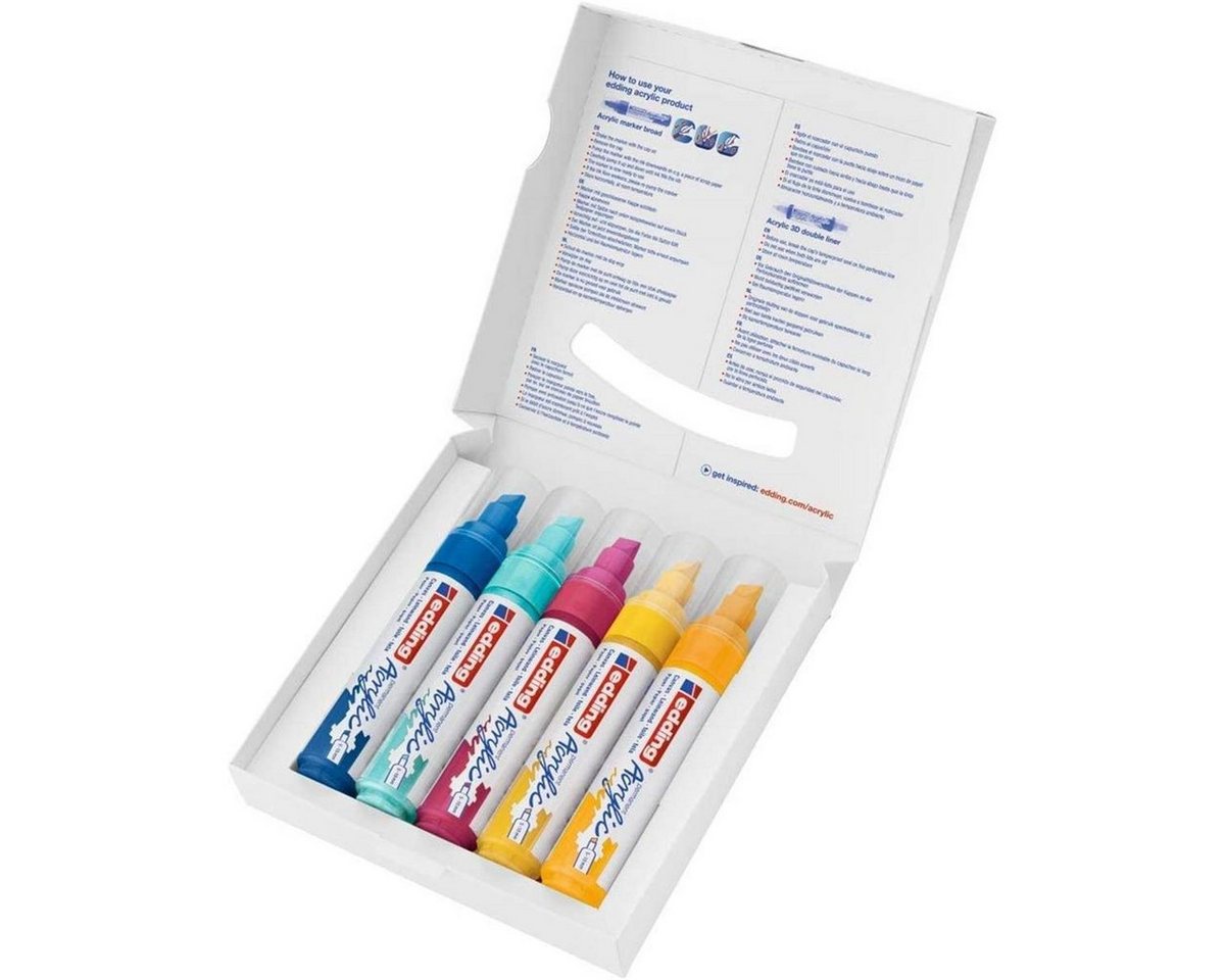 Thumbnail - edding Lackmarker edding 5000 Acrylmarker - breit - 5er-Set - abstrakt