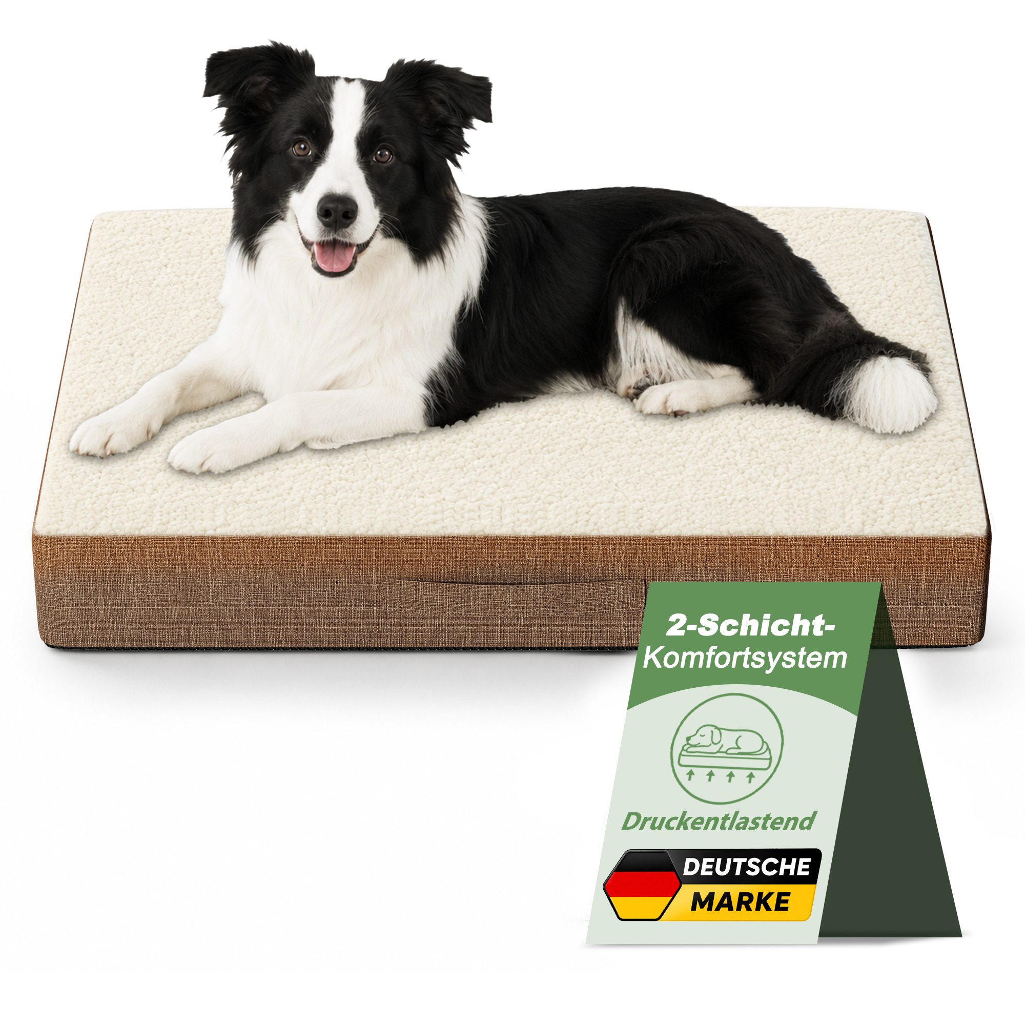 Petsation Hundebett Orthopädisches Hundebett mit Memory Foam, Orthopädischer Memory Foam für optimale Druckentlastung von Petsation