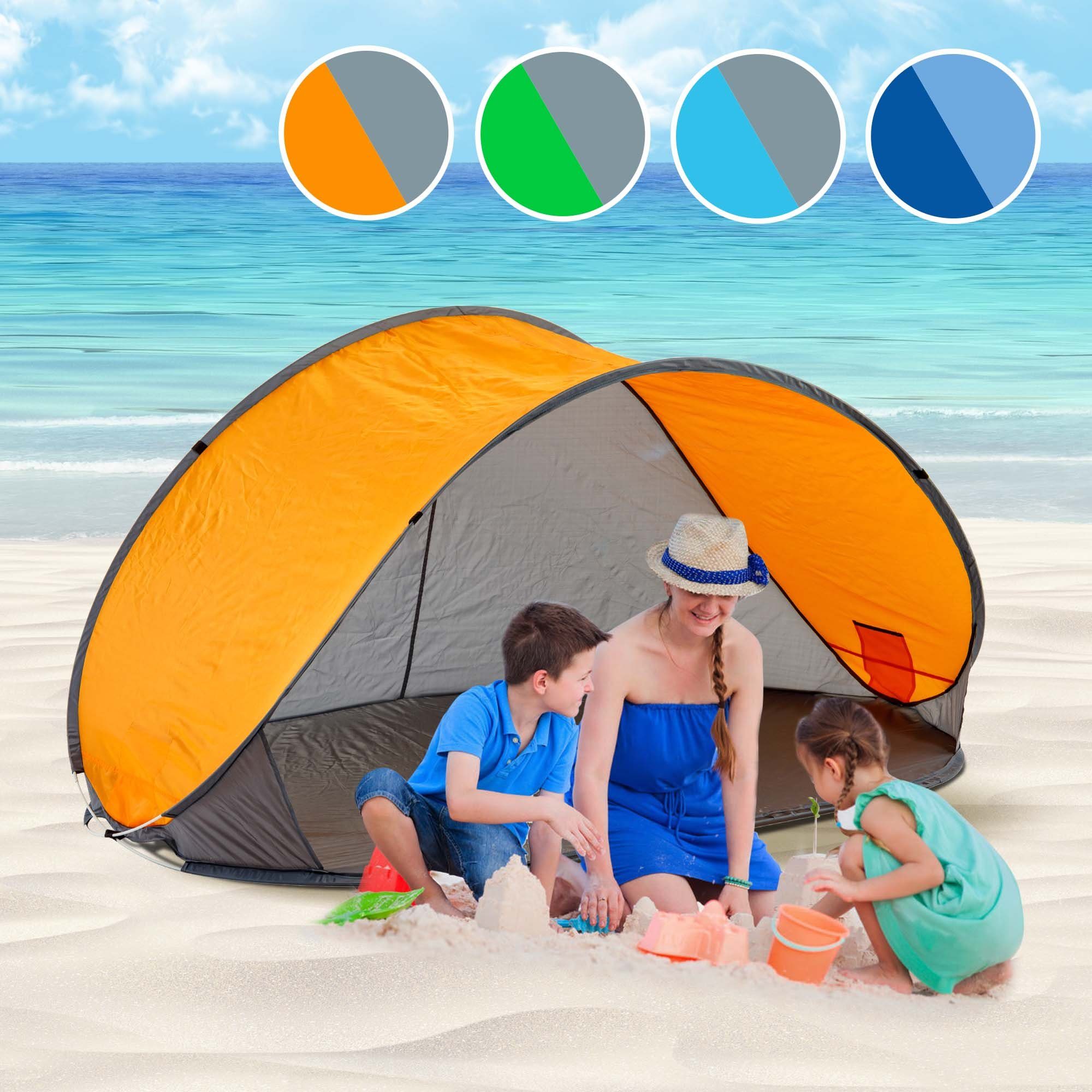 Duhome Strandmuschel, Strandmuschel Strandzelt Wetter- Grau+Orange Pop Polyester Sichtschutz und Up Zelt