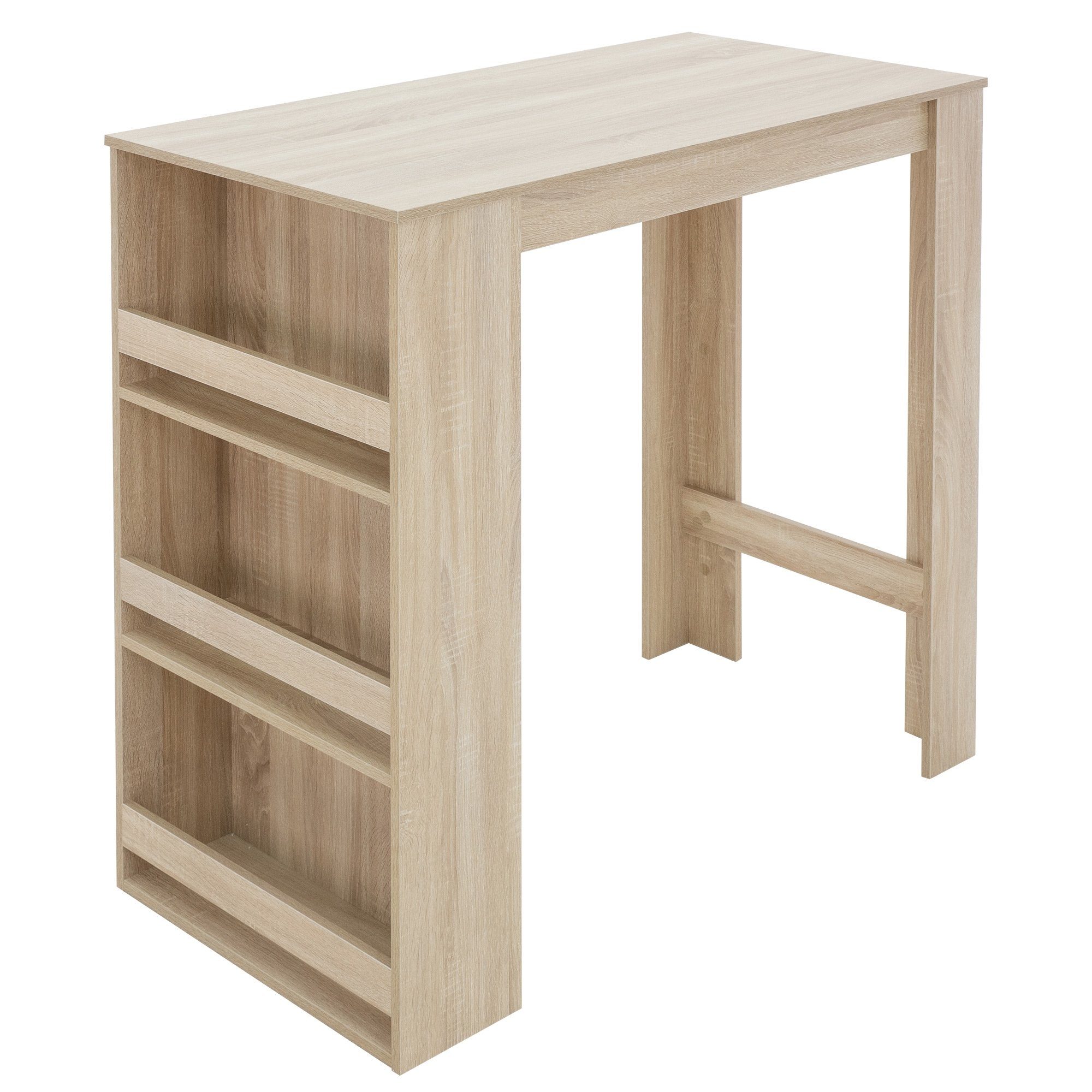 ML-DESIGN Bartisch Bistrotisch mit 3 Ablageflächen aus Holz Bartheke Küchenthe, Küchenbar Braun Küchenbartisch Bartresen Schreibtisch Loungetisch