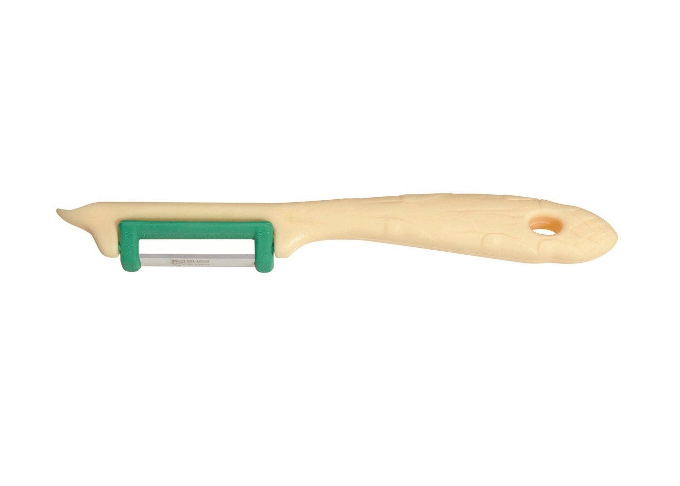 RÖR Spargelschäler Gemüseschäler - Griff in Spargelform - zum Schälen von Obst und Gemüse, 18cm Gesamtlänge für angenehme Handhabung - Made in Solingen