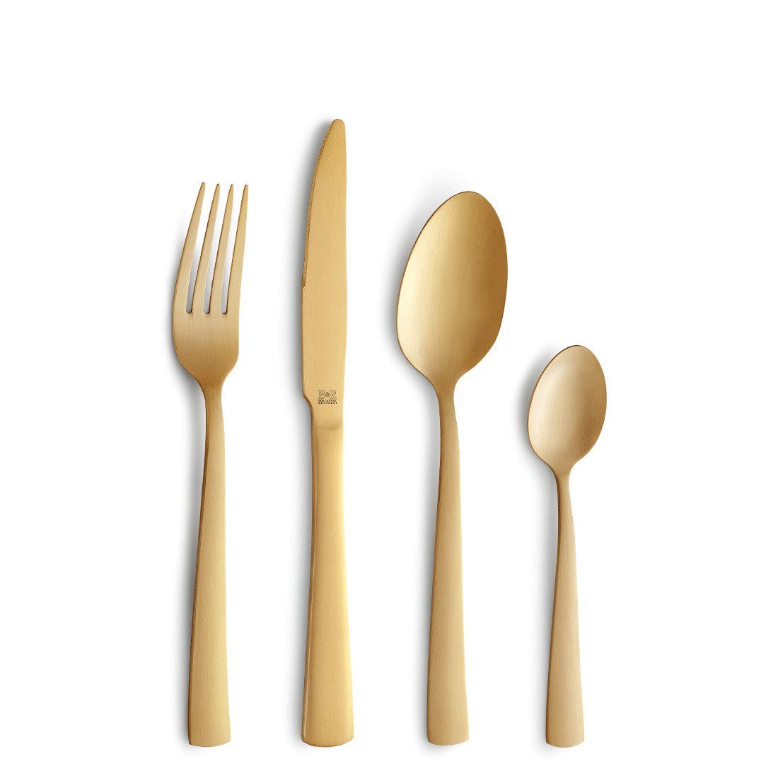Beckmann & Rommerskirchen Besteck-Set PADINA (16-tlg), 4 Personen, Edelstahl Rostfrei 18/0, Handreinigung empfohlen, champagnerfarbender PVD Veredelung, mattiert