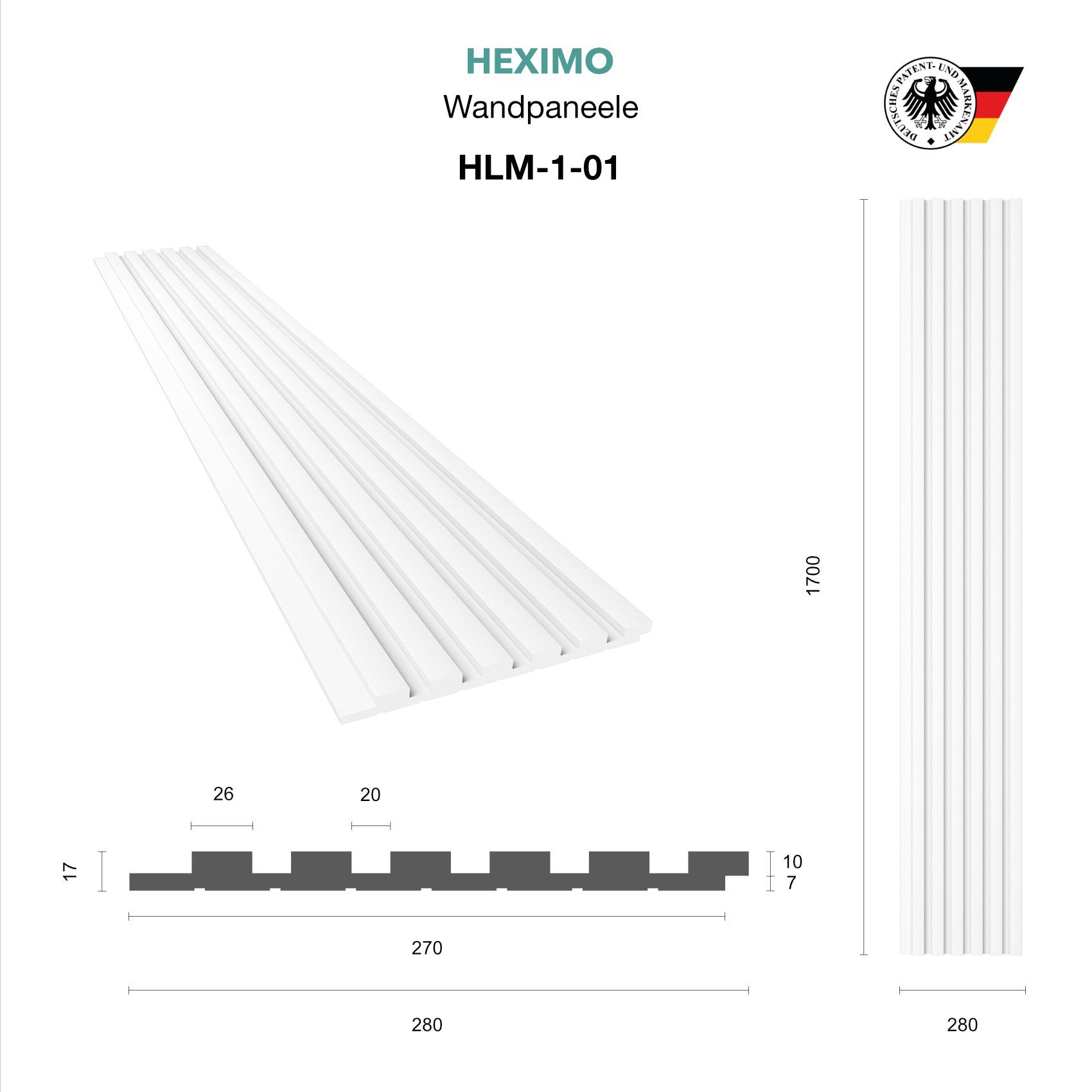 HEXIMO Wanddekoobjekt HLM-1-01 (Lamellenwand (3.67 m) günstig online kaufen