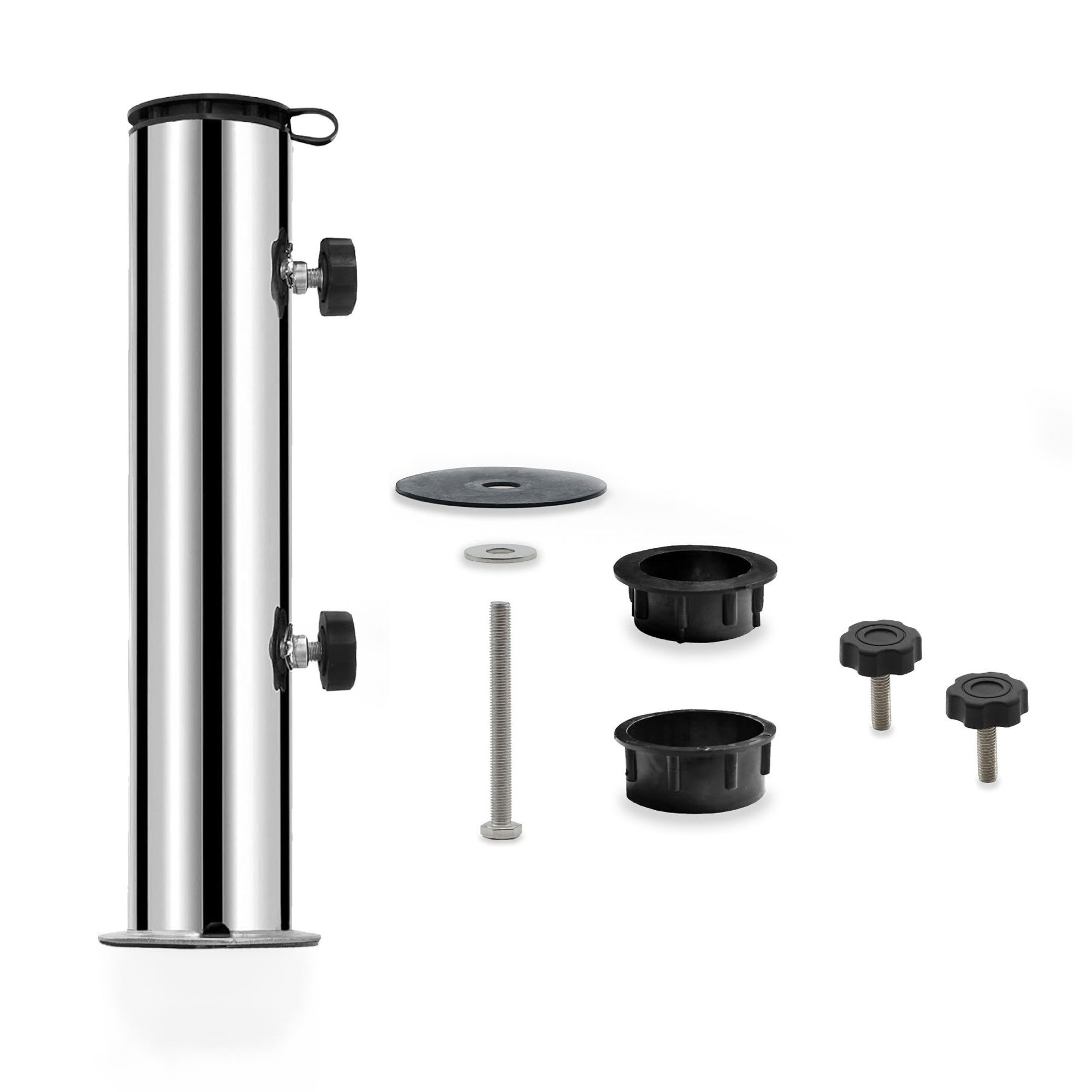 osoltus Schirmhalter osoltus Edelstahl Universal Standrohr zu Granit Schirmständer 30/40kg