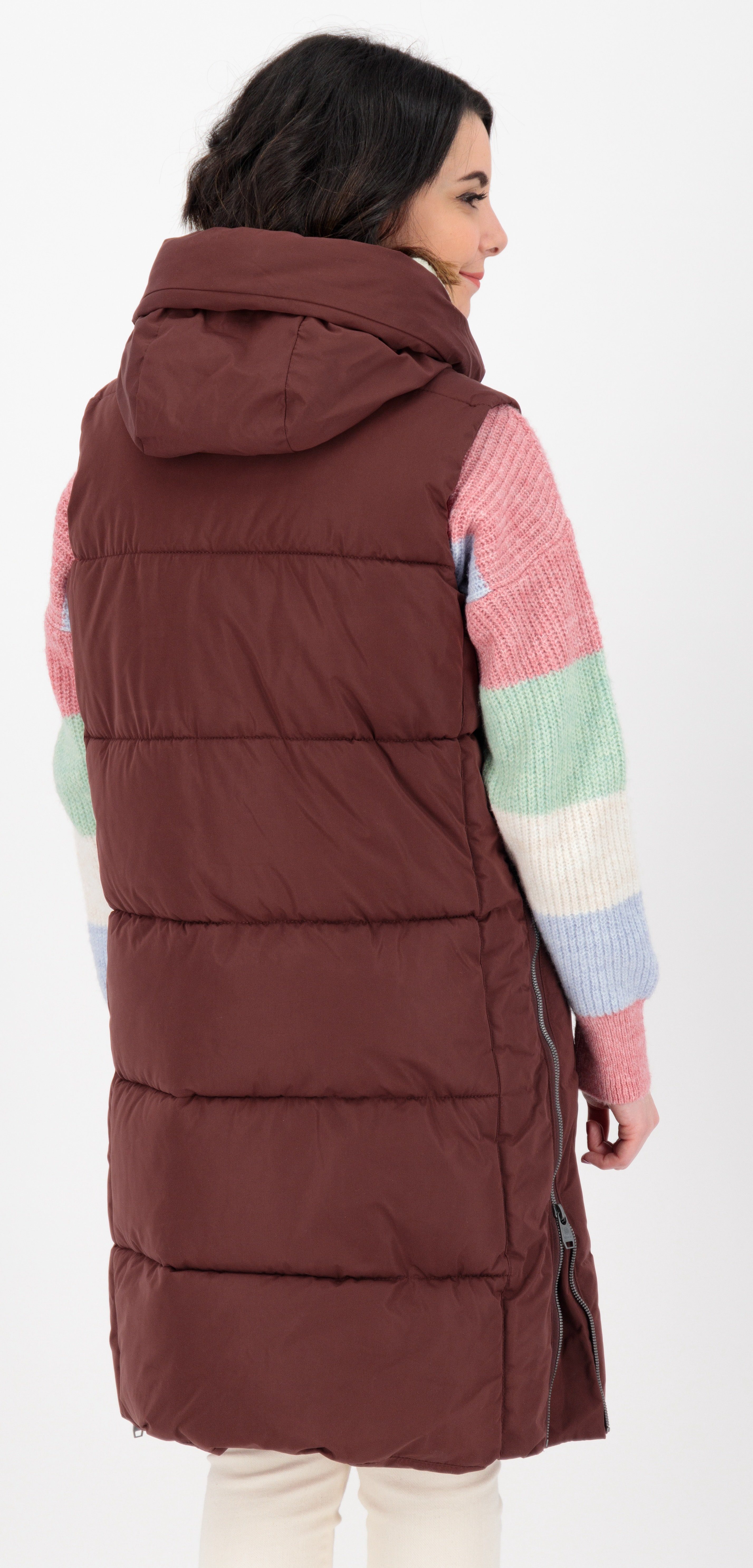 Giga.dx Steppweste GW 57 WMN QLTD VST WOMEN Funktionsweste Daunenoptik mit abnehmbarer Kapuze