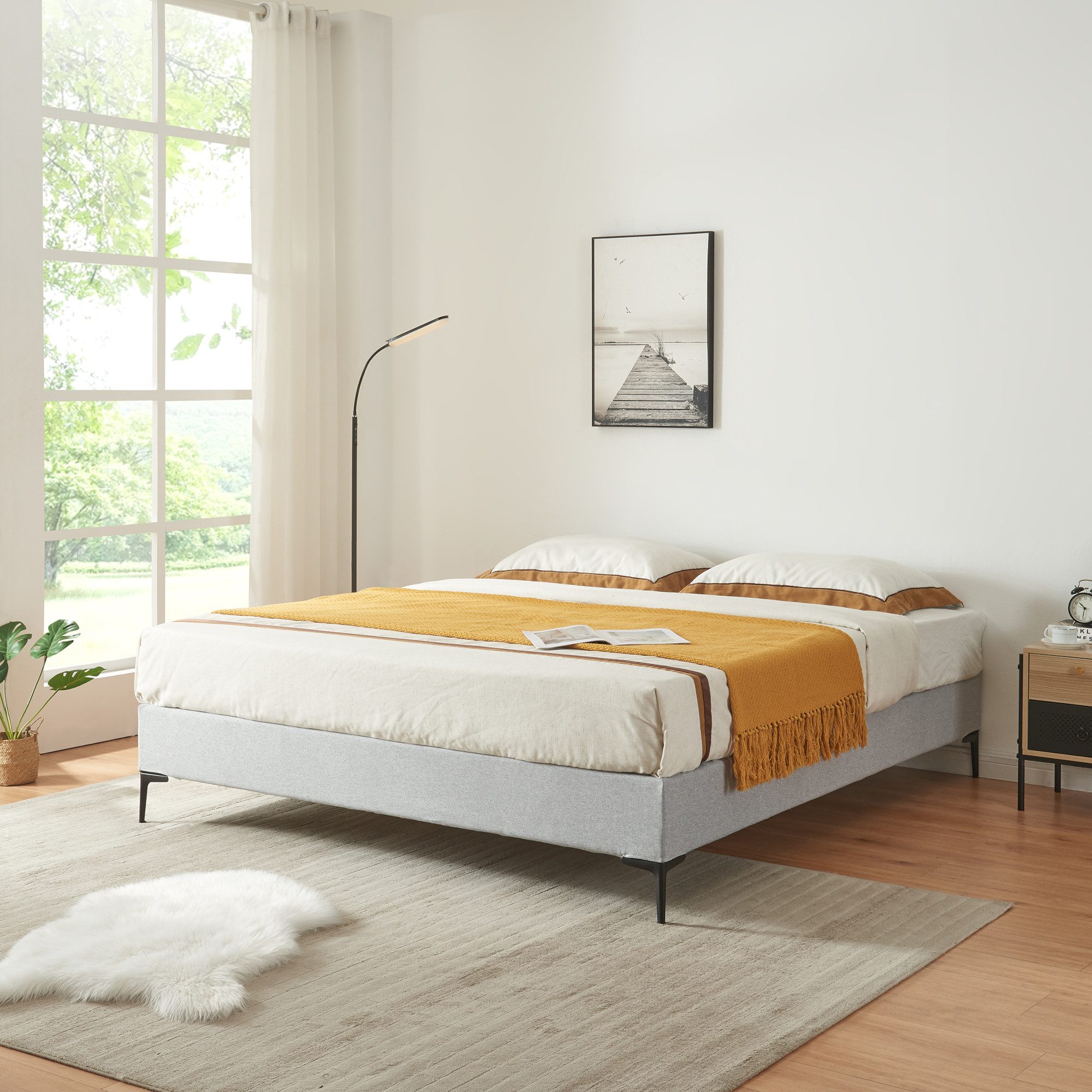 en.casa Polsterbett, »Lilla« mit abnehmbarem Bezug günstig online kaufen
