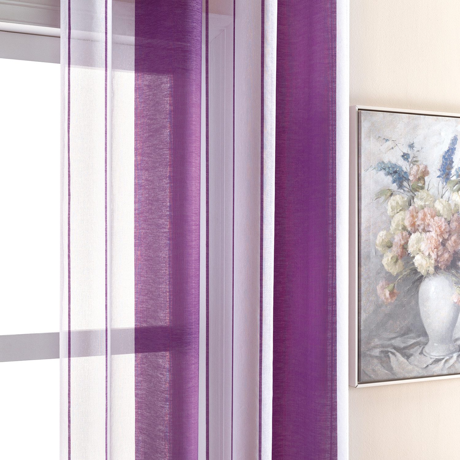 BYSURE Vorhang Gestreift Voile Vorhänge (2 günstig online kaufen