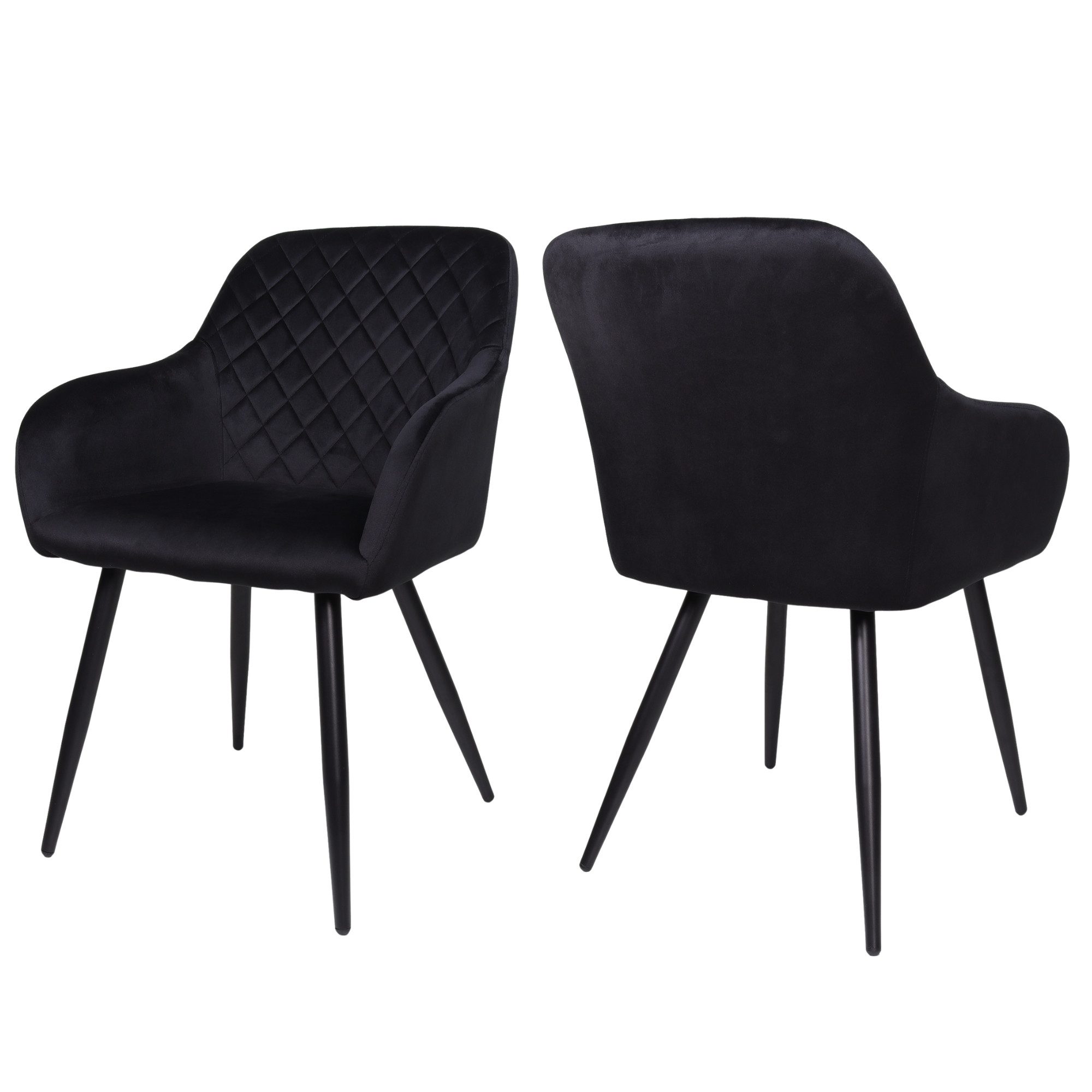 Albatros International Esszimmerstuhl Esszimmer Stühle 2 er Set SALO, Stuhl Stühle Esszimmerstühle, Küche (2er Set, Schwarz, Samt Bezug), Küchenstuhl Küchenstüh – Bild 5 von 5