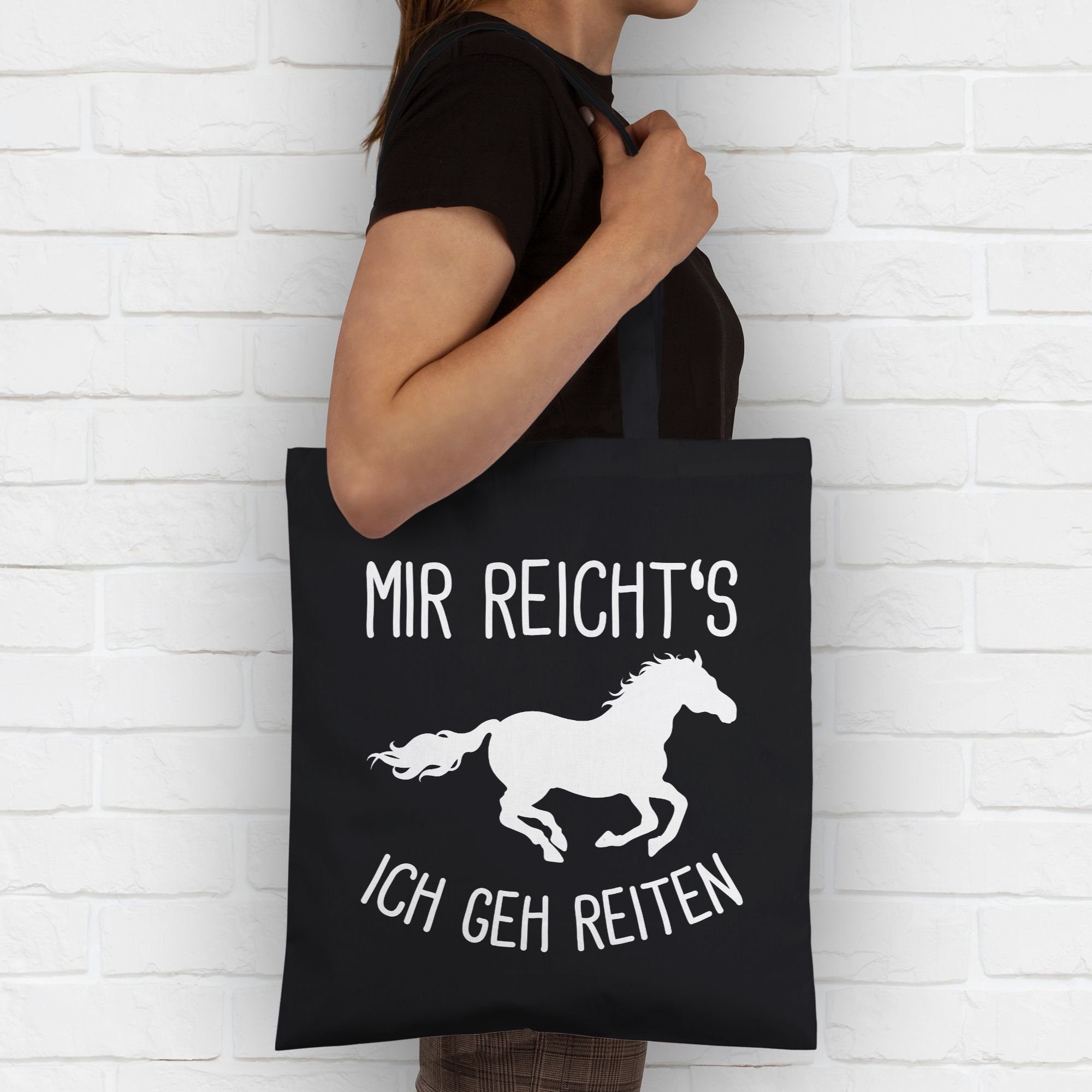 Shirtracer Umhängetasche Mir reichts ich geh Reiten I Geschenk Pferde I Pferdemädchen I Pferdel, Pferd