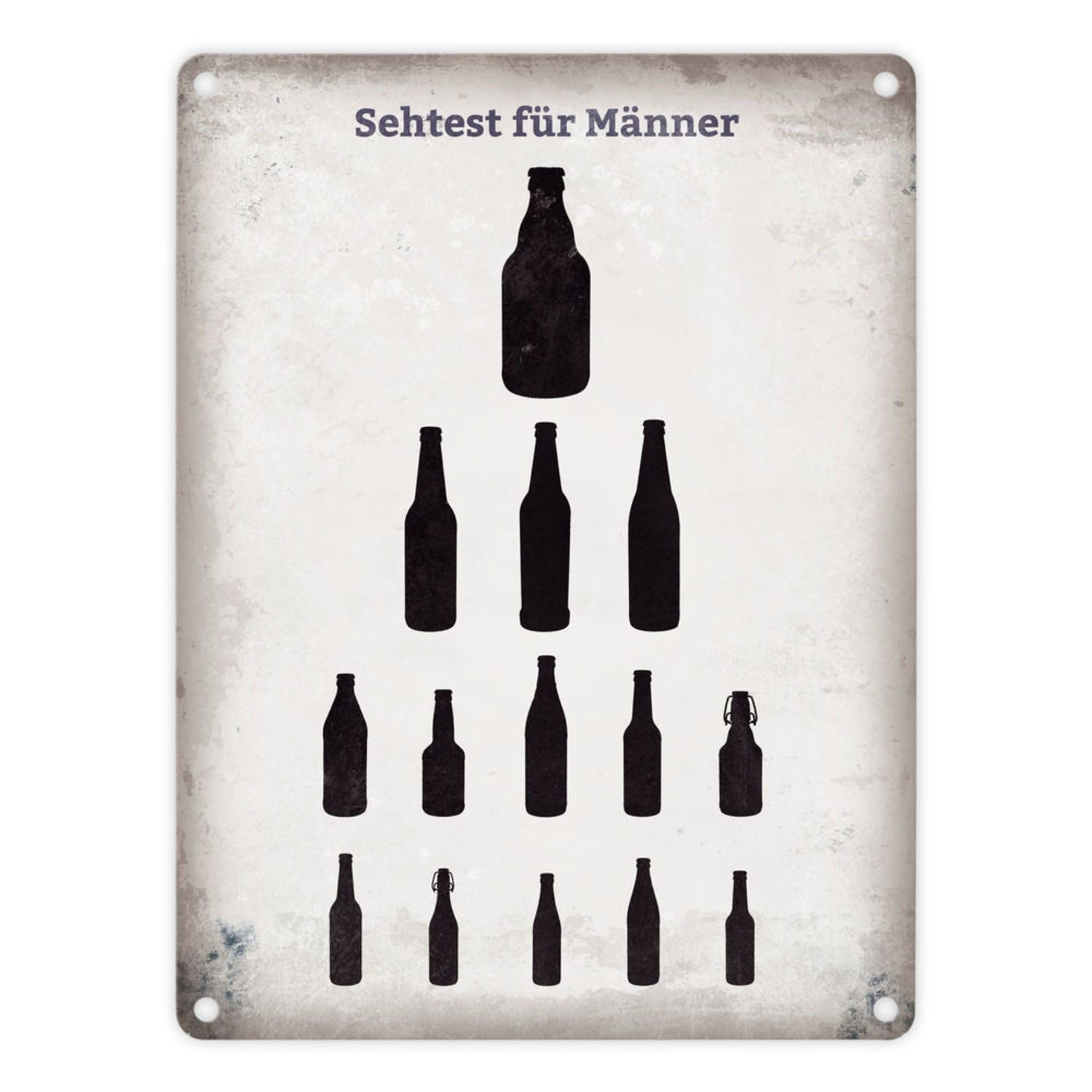 speecheese Metallschild Blechschild - Sehtest für Männer Schild Blechschild Aluminiumschild