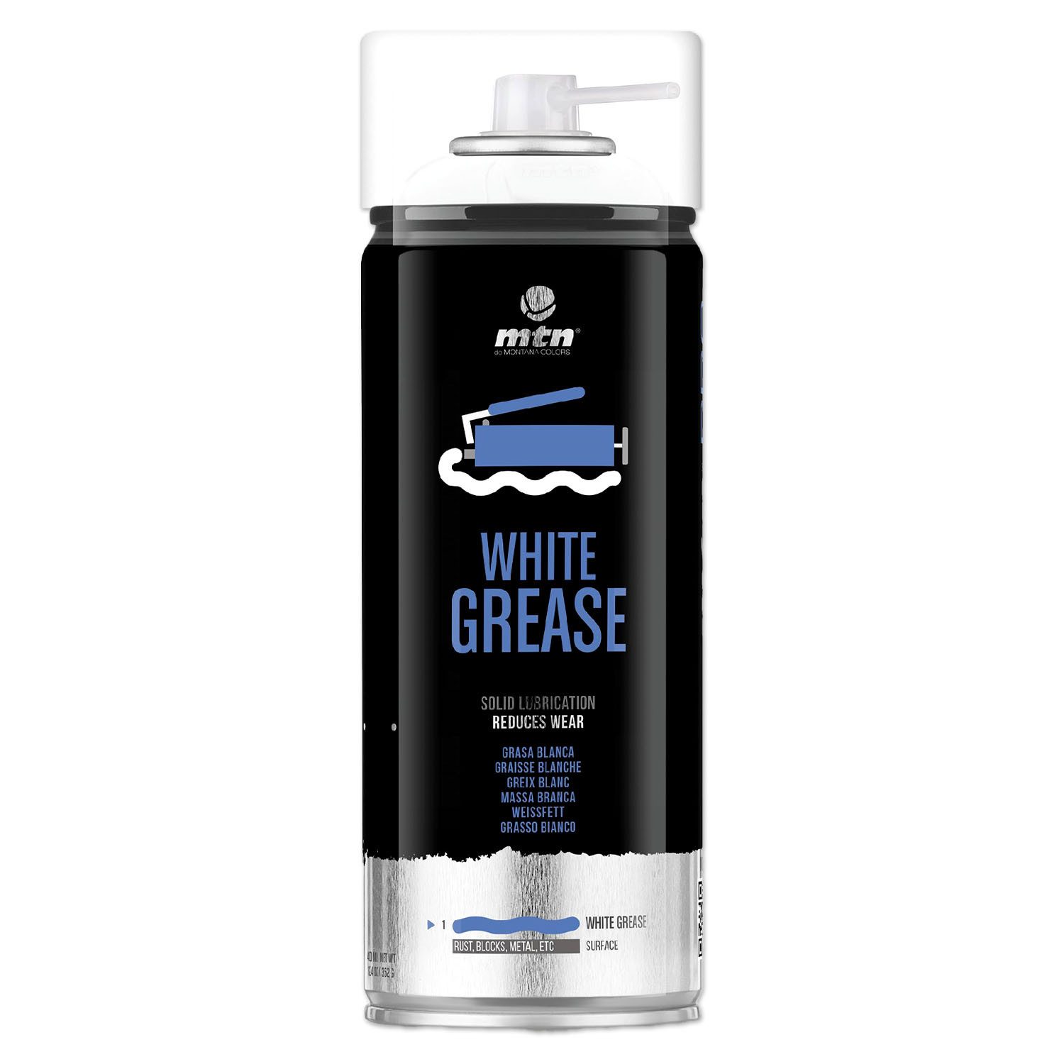 MTN Sprühlack Weißes Schmierfett Spray, PTFE Haftfett, 400 ml, MTN PRO