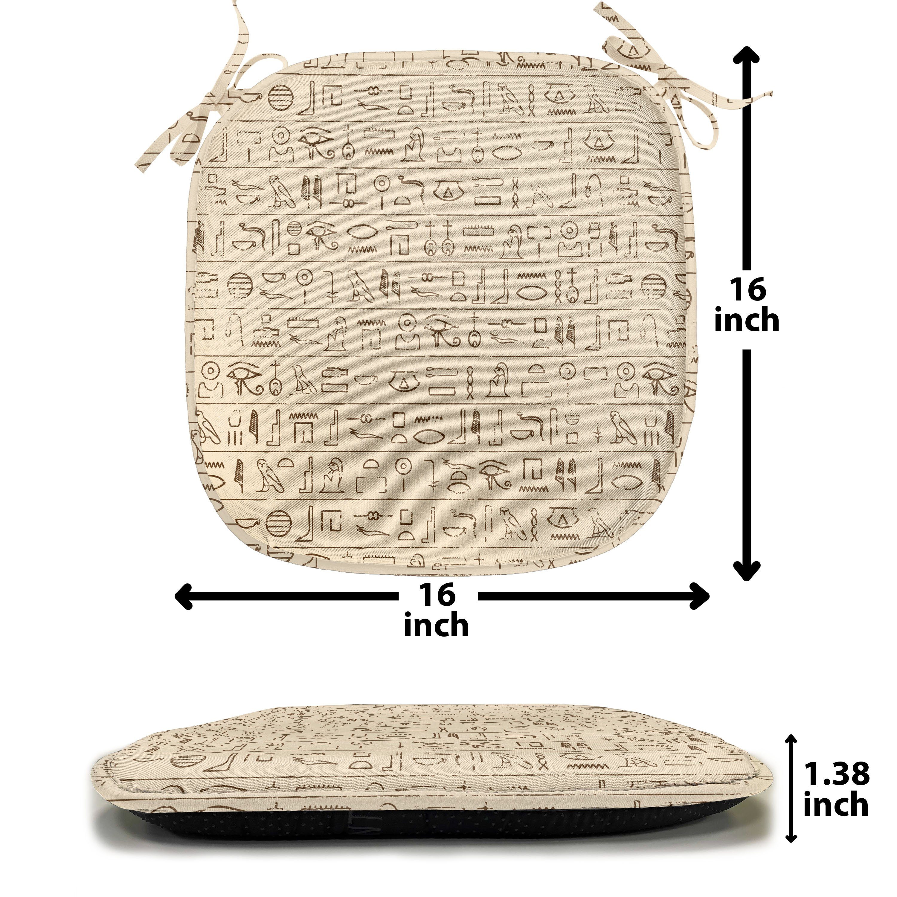 Riemen Kissen für Hieroglyphics Küchensitze, ägyptisch mit Abakuhaus Dekoratives Dated Stuhlkissen wasserfestes