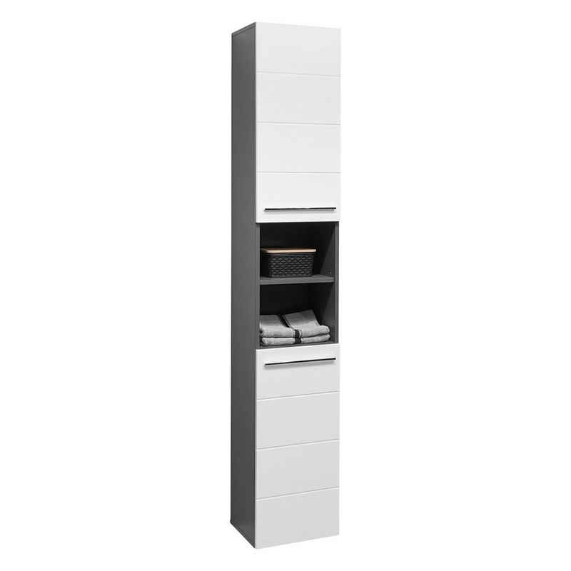 Hochschrank Hochschrank, GLACK, Schwarz, B 34 cm, T 30 cm