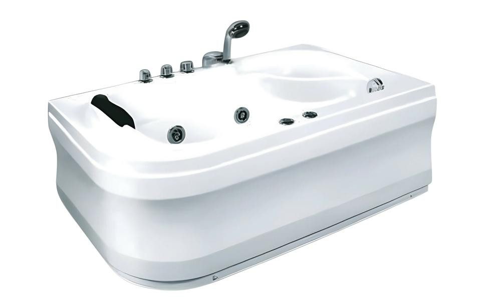 JVmoebel Whirlpool-Badewanne Luxus Whirlpool Badewanne 130x80 cm freistehend in Weiß, Made in Europe