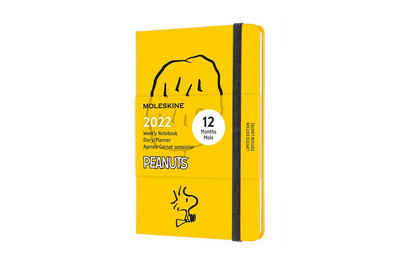 MOLESKINE Buchkalender, 13 Monate Wochen-Notizkalender 2022 Peanuts - Fester Einband - Englischer Kalender - 1 Wo = 1 Seite - rechts linierte Seite