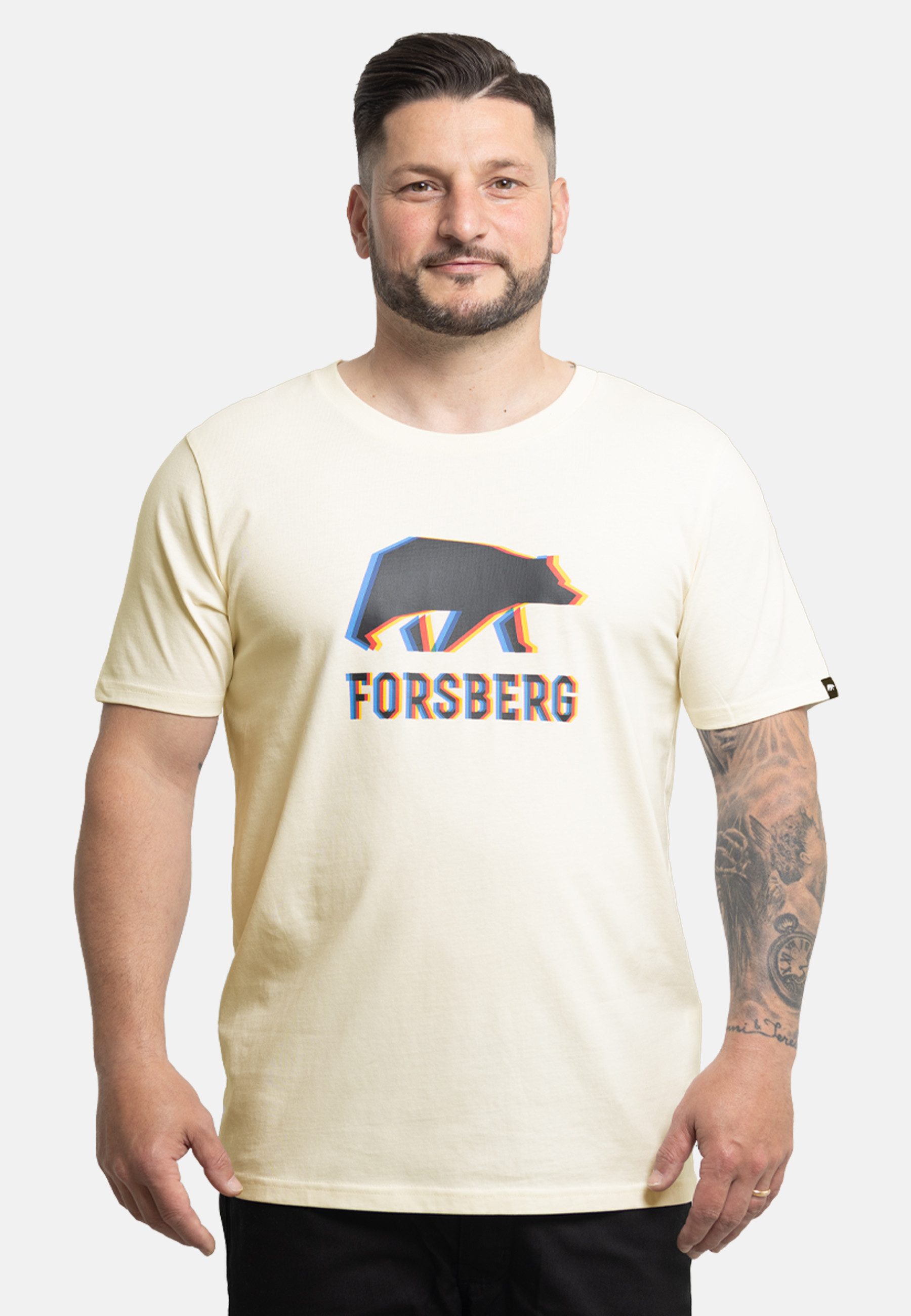 FORSBERG T-Shirt mit schwarzem Anaglyph-Logo – Bild 4 von 5