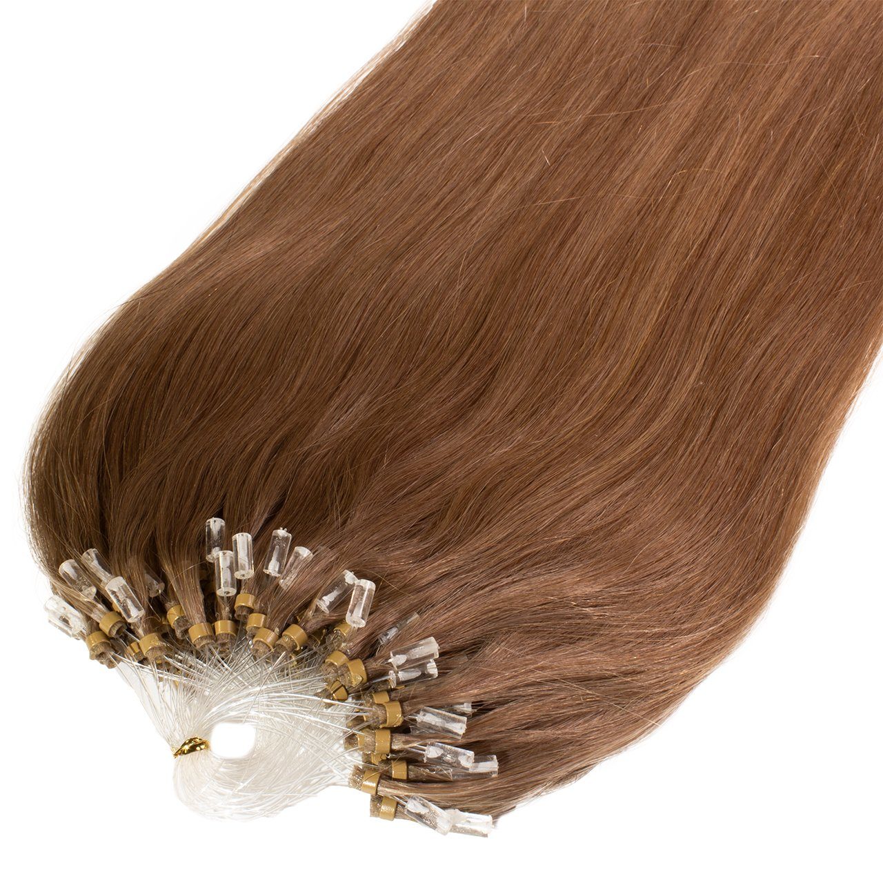 hair2heart Echthaar-Extension Premium Microring Extensions #8/1 Hellblond Asch 40cm | Haarverlängerungen