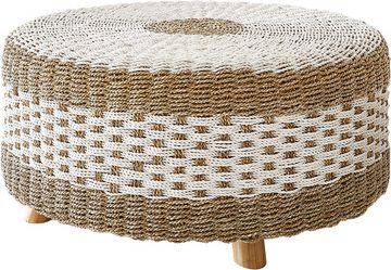 DELIFE Couchtisch Kelli, Seegras Natur 105x105 cm Tisch