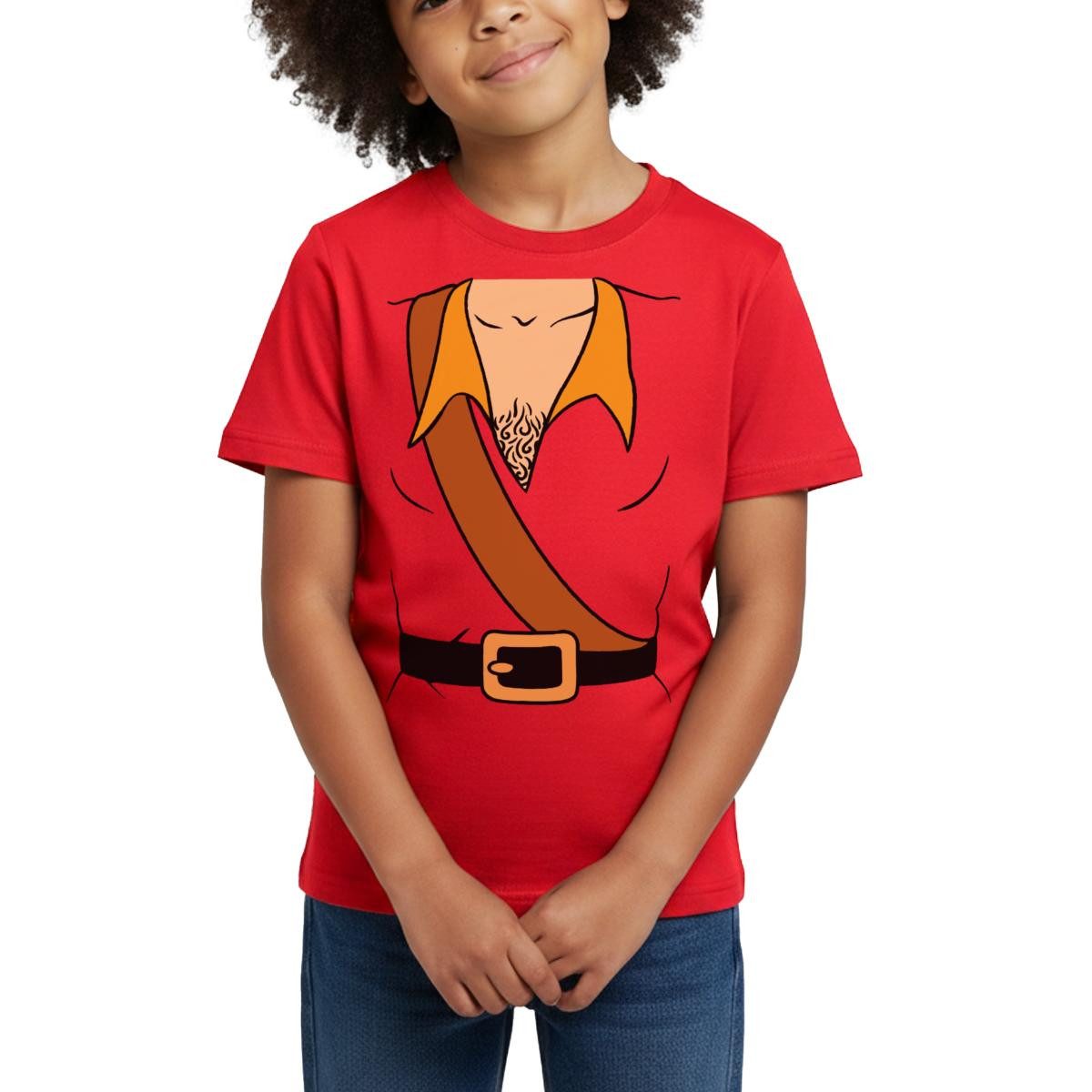 T-Shirt Gaston Kostüm Outfit Fasching Karneval Kinder T-Shirt