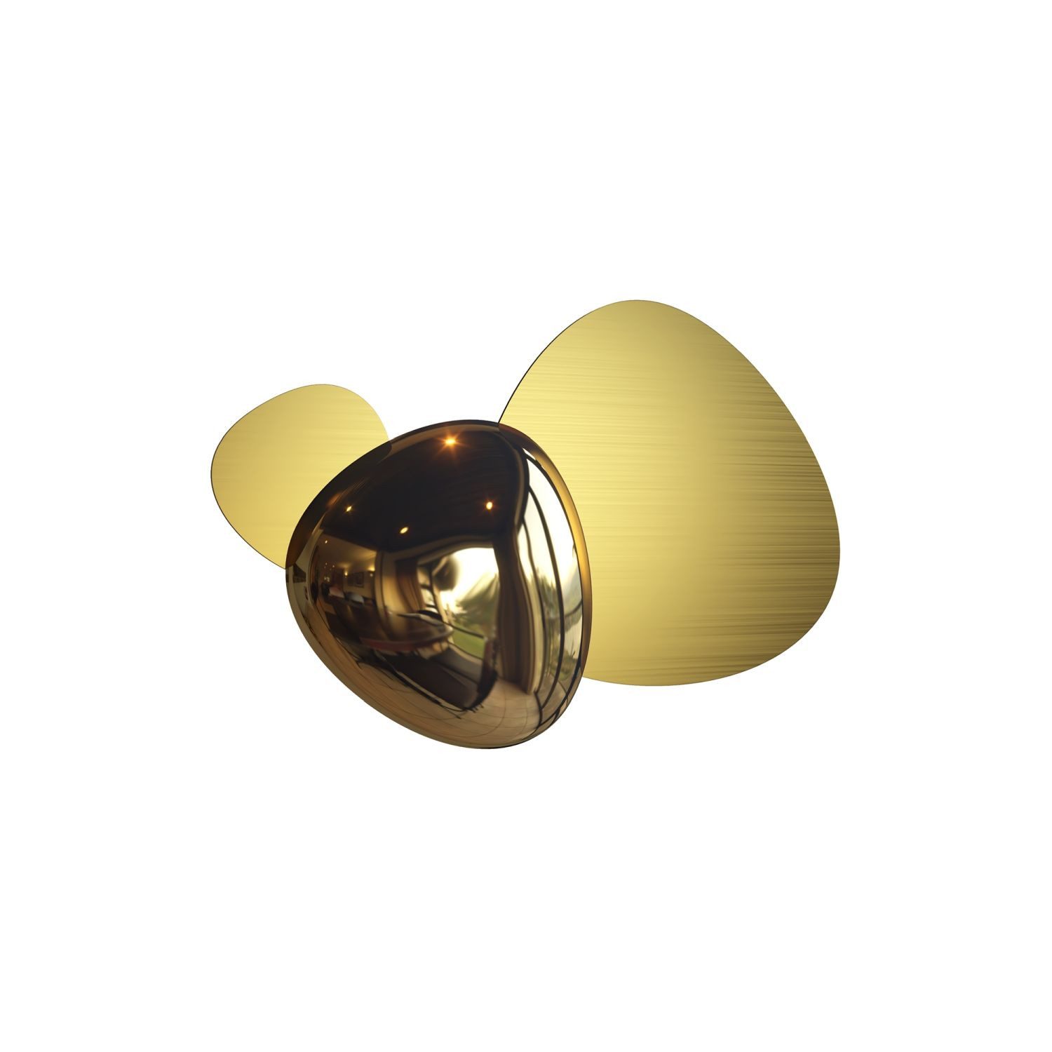 Licht-Erlebnisse Wandleuchte LUNA, LED, Warmweiß, LED Metall 3000 K warmweiß 350 lm B: 36,3 cm in Gold Modern