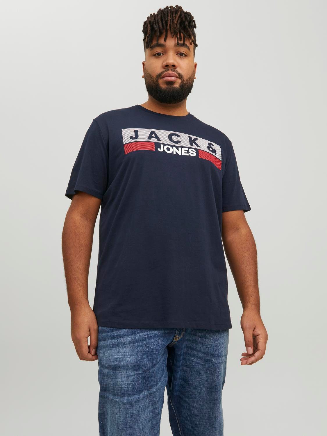 Jack & Jones T-Shirt 2er-Set Plus Size Logo (2-tlg) JJECORP LOGO TEE SS O-N günstig online kaufen