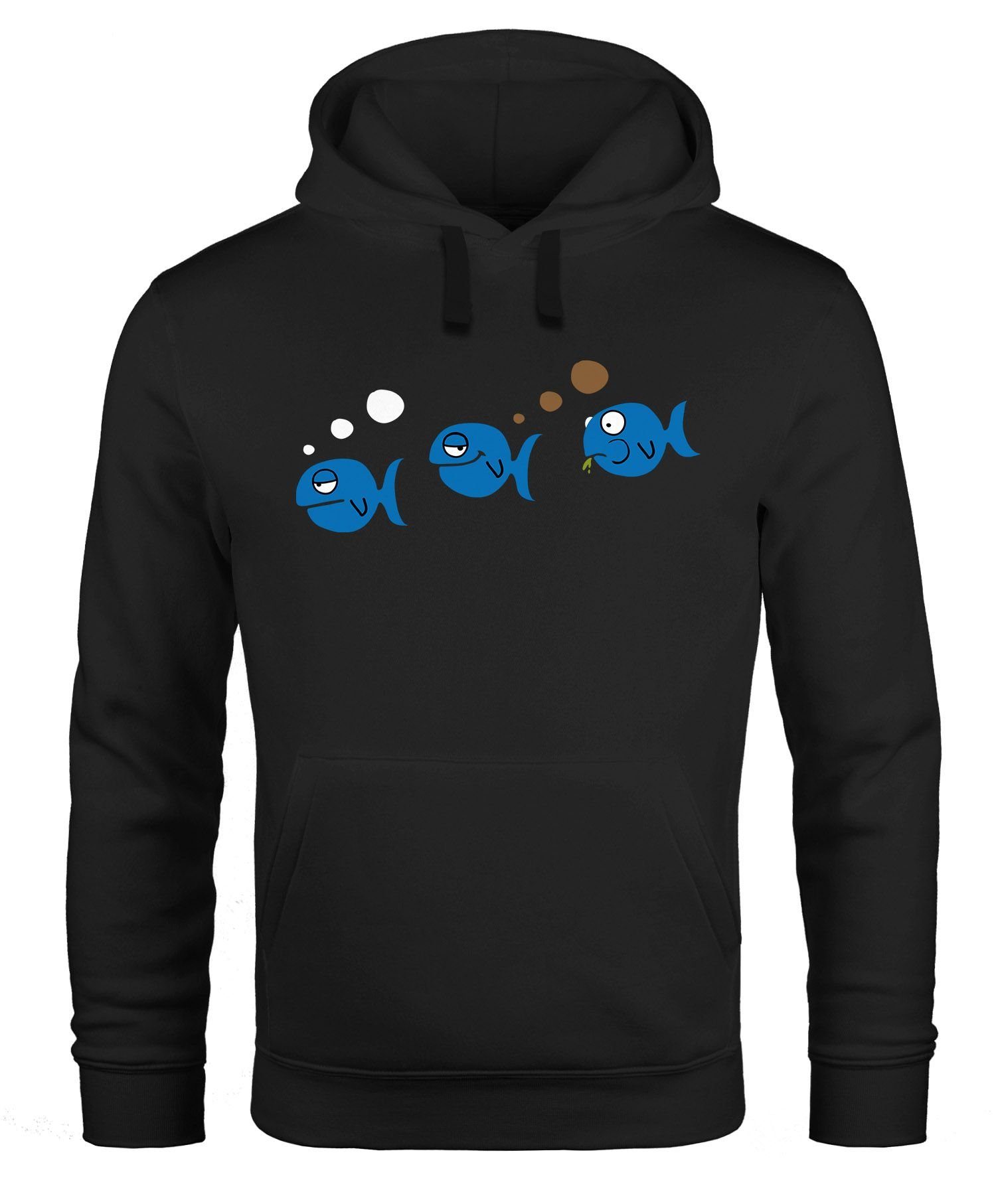 Fischfurz Fun-Shirt Moonworks® Kapuzen-Pullover Meme Witz furzen Hoodie lustig Fische Scherz Herren Hoodie MoonWorks