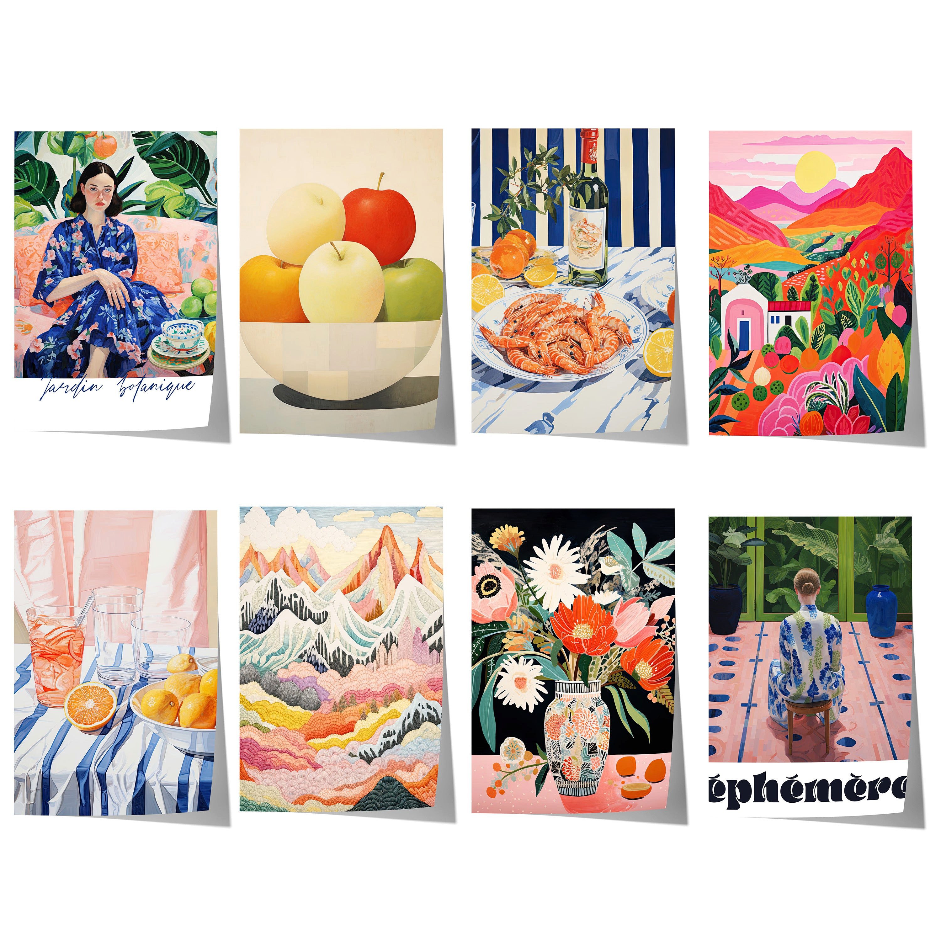 JUSTGOODMOOD Poster Mediterrane Kunst Geschenkidee Moderne Stillleben Landschaften und Far, E (1 St)