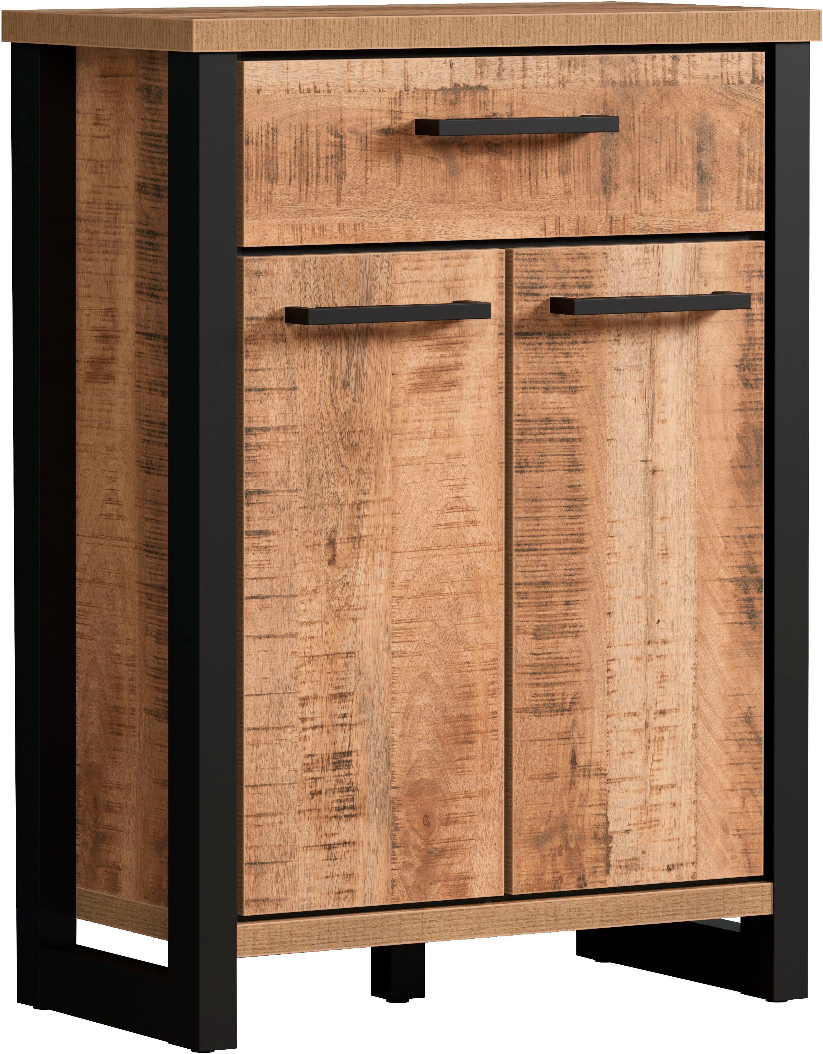 Home affaire Kommode Elda (1 St), Kommode mit 2 Türen, 1 Schublade mit Vollauszug – (B/T/H) 73/39/100 cm