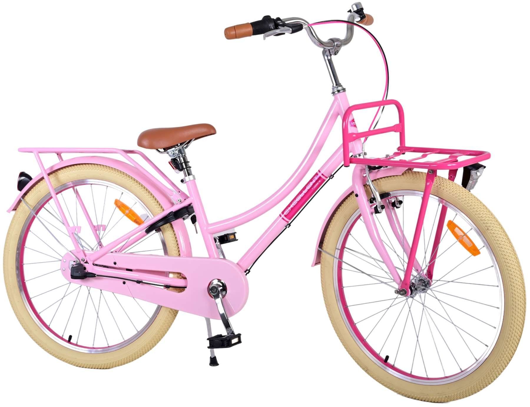 TPFSports Kinderfahrrad Volare Excellent 24 Zoll mit Rücktritt + Handbremse, 3 Gang, (Mädchen Fahrrad - Rutschfeste Sicherheitsgriffe), Kinder Fahrrad 24 Zoll mit Ständer Laufrad Mädchen Kinderrad