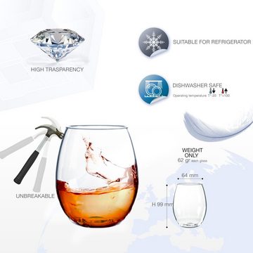 Doimoflair Weinglas Doimoflair Weingläser Cocktailglas aus Plastik bruchsicher Transparent