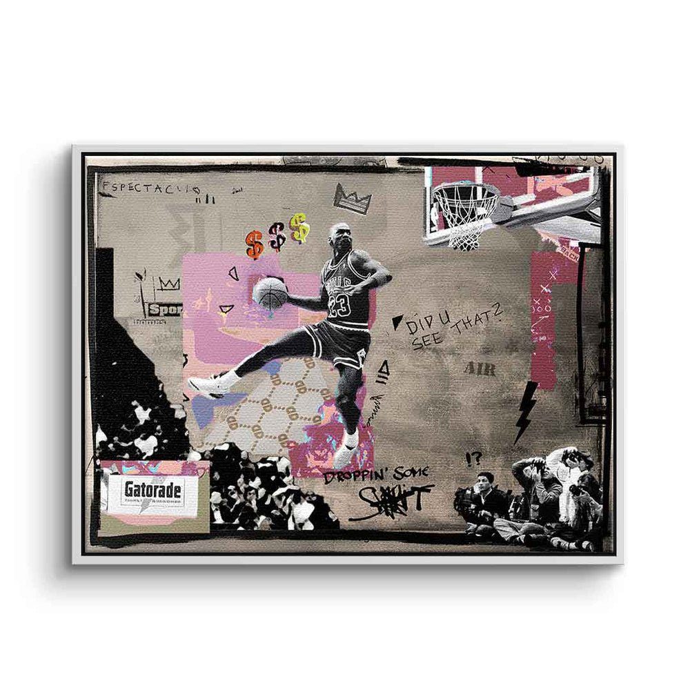 DOTCOMCANVAS® Leinwandbild Michael Jordan Air, Leinwand Bild Michael Jordan Air NBA Basketball Chicago Bulls