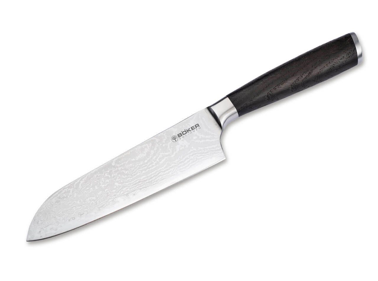 Böker Manufaktur Solingen Universalküchenmesser Böker Manufaktur Solingen Meisterklinge Damast Santoku, Damaststahl mit VG-10 Kern