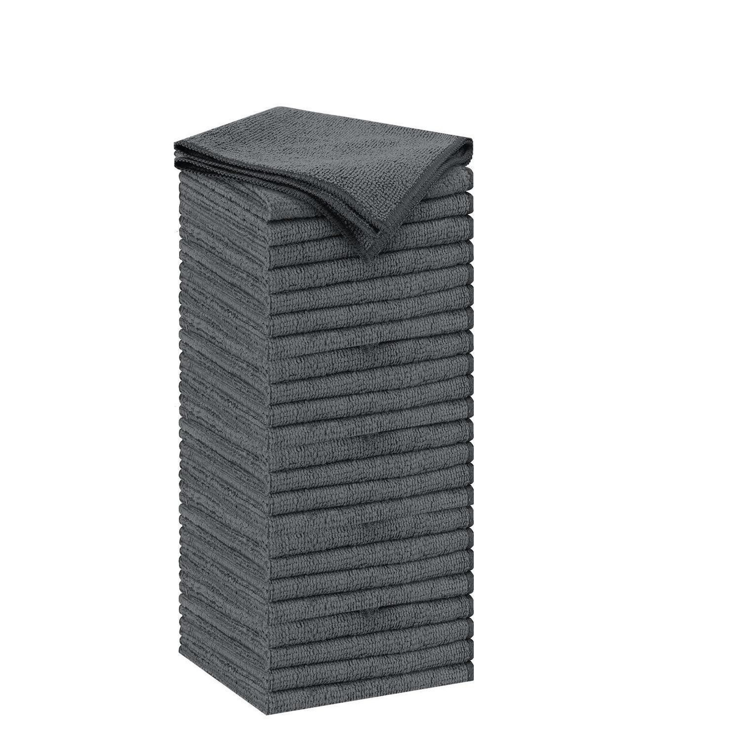 LuxusKollektion Mikrofaser Reinigungstücher 24St 30x30cm Grau Mikrofasertuch (Textil, 30x30 cm, 24-tlg)