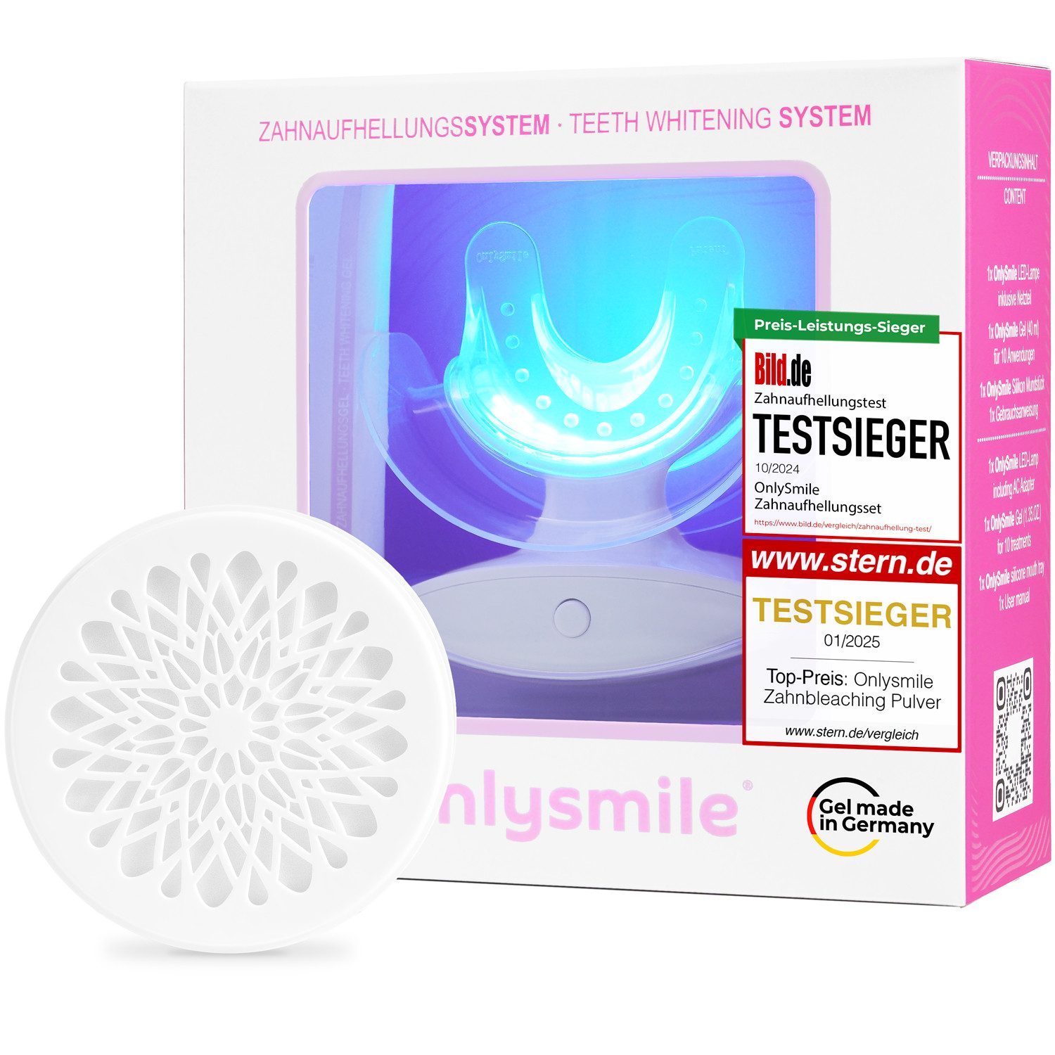 OnlySmile Zahnbleaching-Kit Dream Team Bundle – Zahnbleaching Set mit Zahnpulver, Enthält 1xSet + 1xPulver